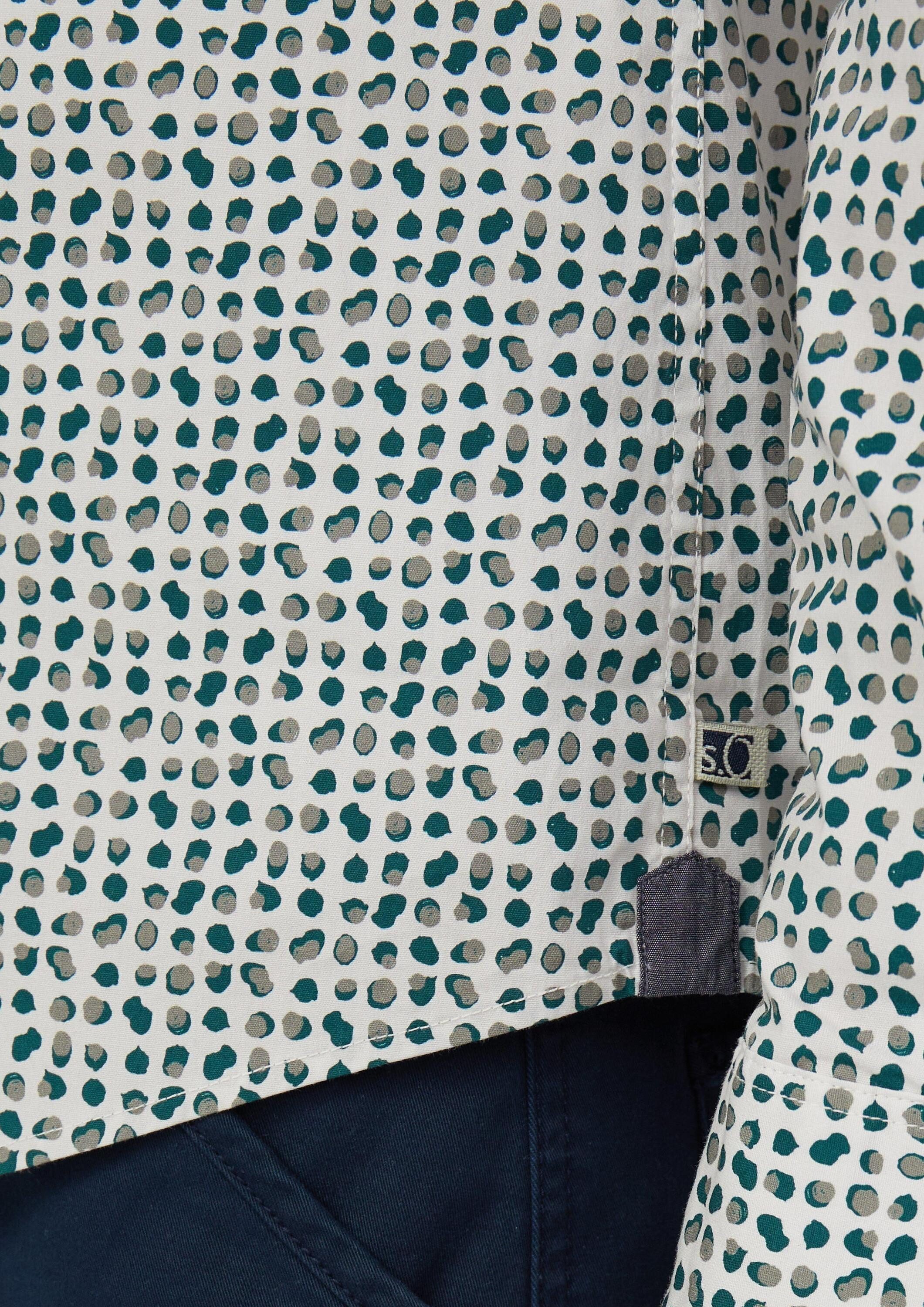 s.Oliver Langarmhemd Hemd Slim Fit: Gemustertes Hemd aus Baumwollstretch
