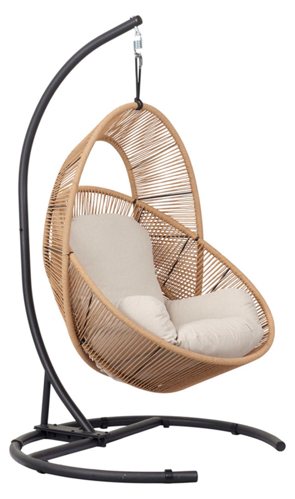 Schou Gartenlounge-Sessel Tim Garten Lounge Hängesessel mit Kissen schwarz