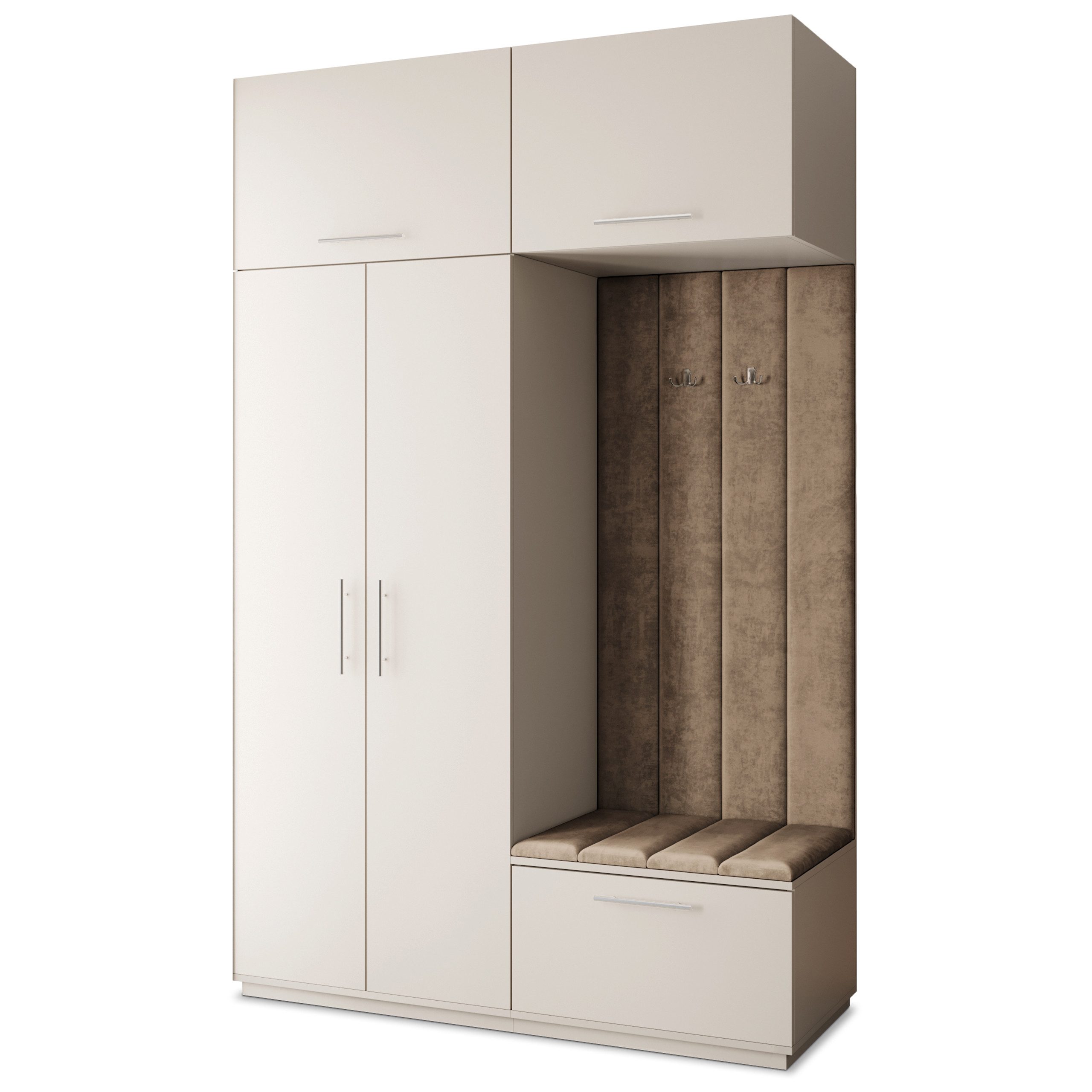 Masseno Garderobenschrank REMA 150 x 240 cm Garderoben-Set mit 2 Türen Kaschmir