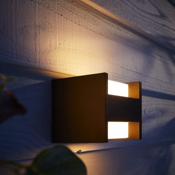 Philips Hue LED Außen-Wandleuchte White Fuzo - Wandleuchte, schwarz - Up & Down, Smart Home Dimmfunktion, Leuchtmittel enthalten: Ja, fest verbaut, LED, warmweiss, Aussenlampe, Aussenwandleuchte, Outdoor-Leuchte