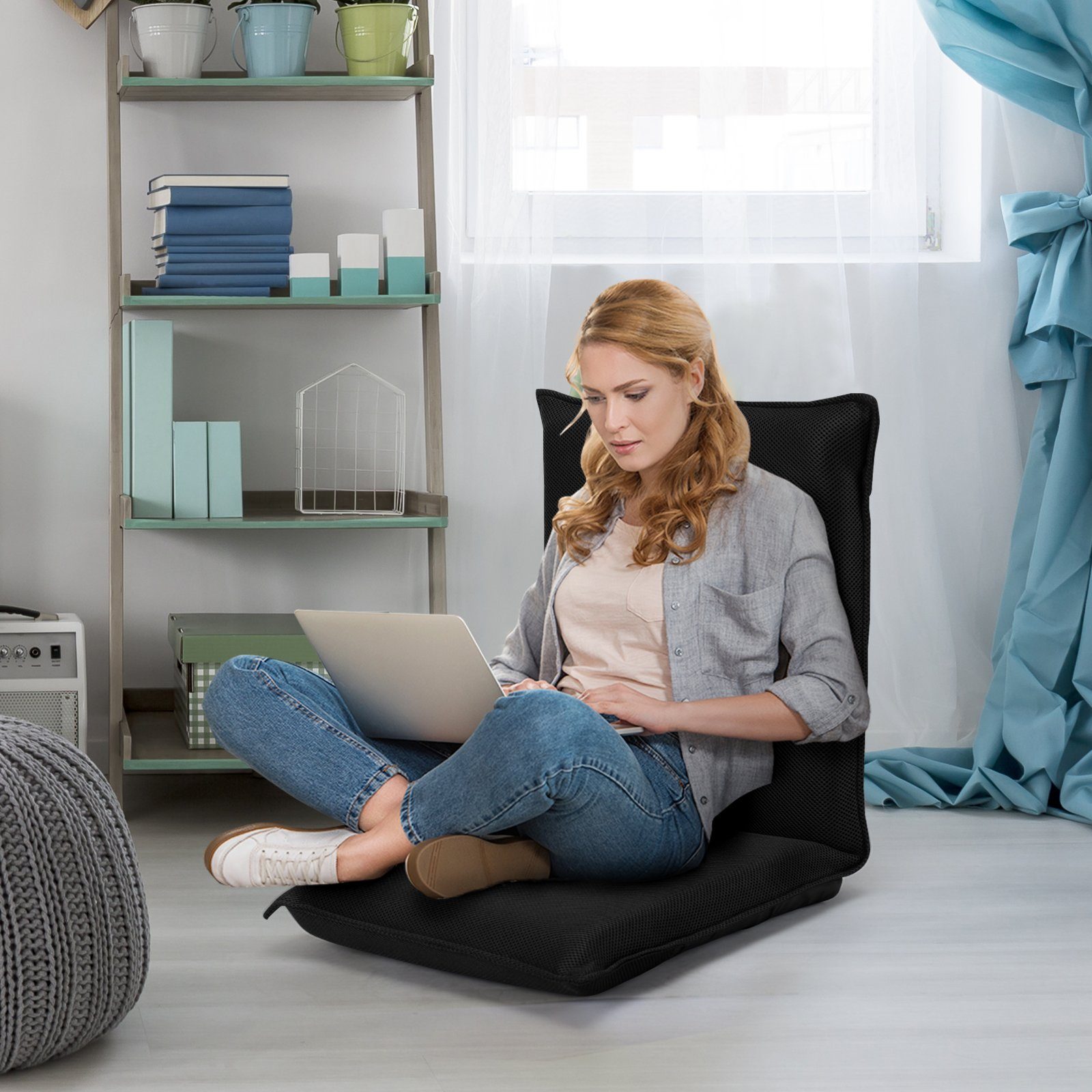 COSTWAY Relaxsessel Bodenstuhl, mit 6-stufig Verstellbarer günstig online kaufen