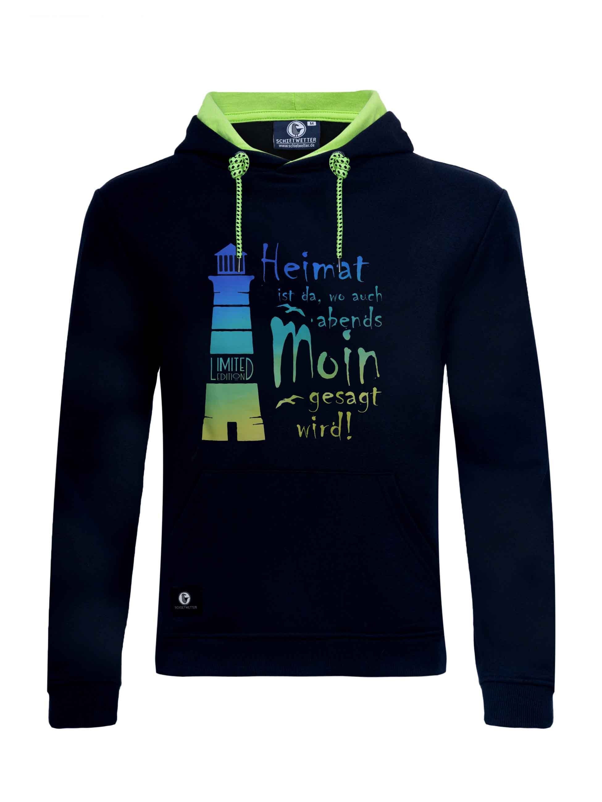Schietwetter Kapuzenpullover Unisex Erw. Hoodie "Leuchtturm" (1-tlg)