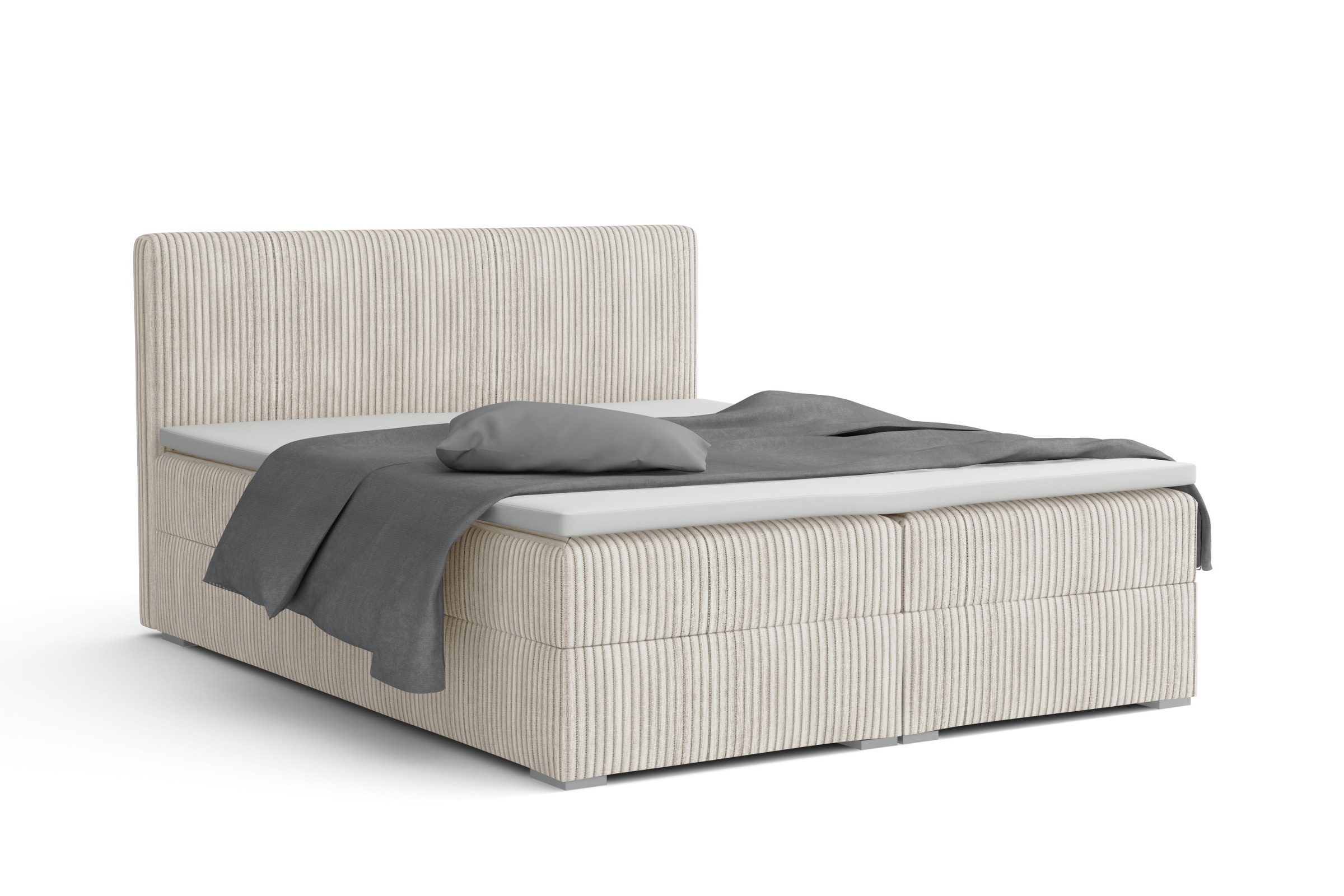 Deine Möbel 24 Boxspringbett LON IV Boxspring Komplettbett Polsterbett Bone günstig online kaufen