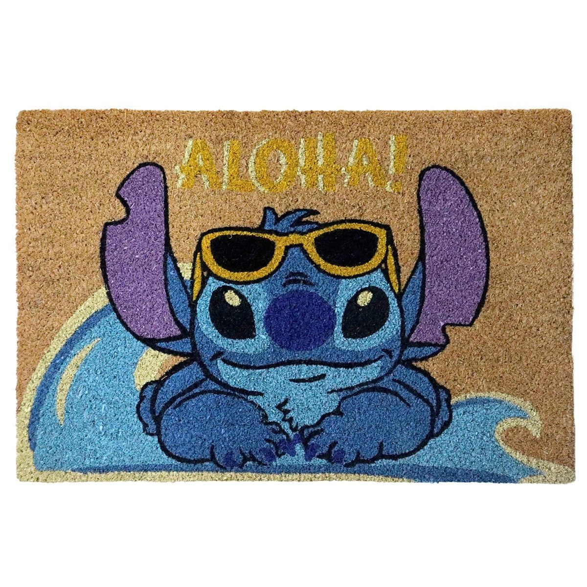 Disney Fußmatte Stitch Kokos Türmatte 40 x 60 cm für Innen & Außen, Höhe: 1.5 mm