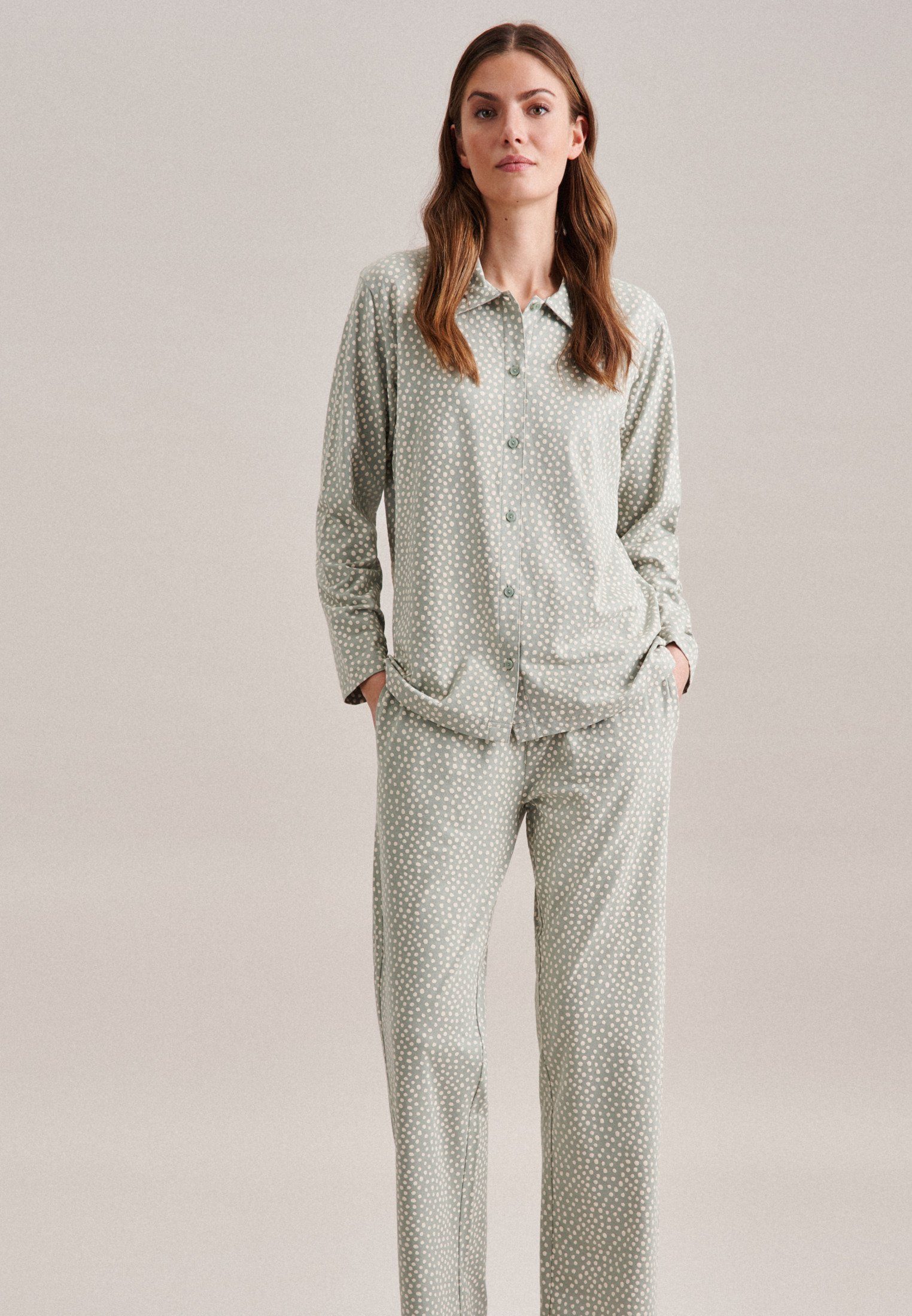 seidensticker Pyjama Schwarze Rose