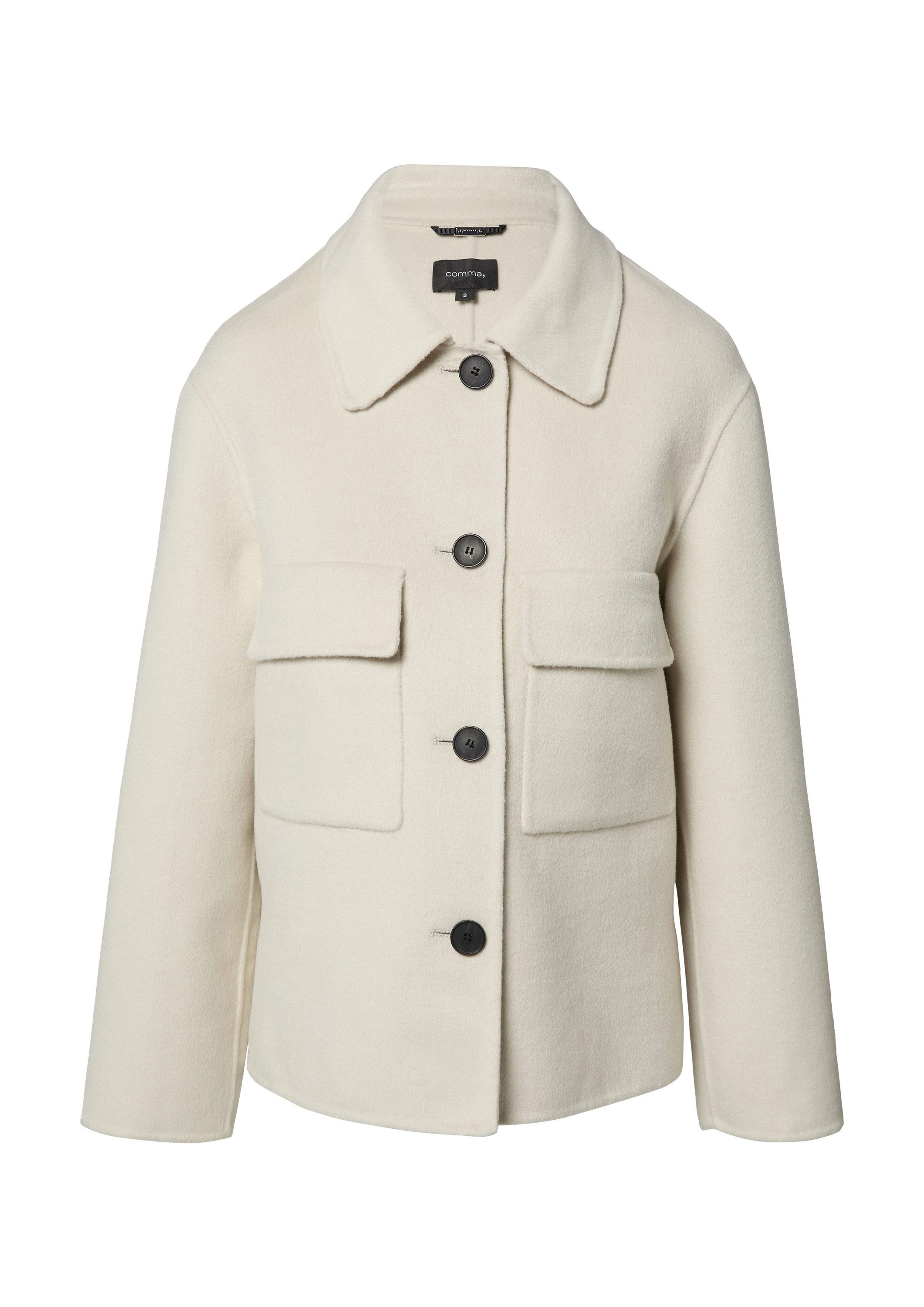 comma Funktionsjacke Outdoor-Jacke Weiche Hemdjacke aus Wollmix in Oversize günstig online kaufen