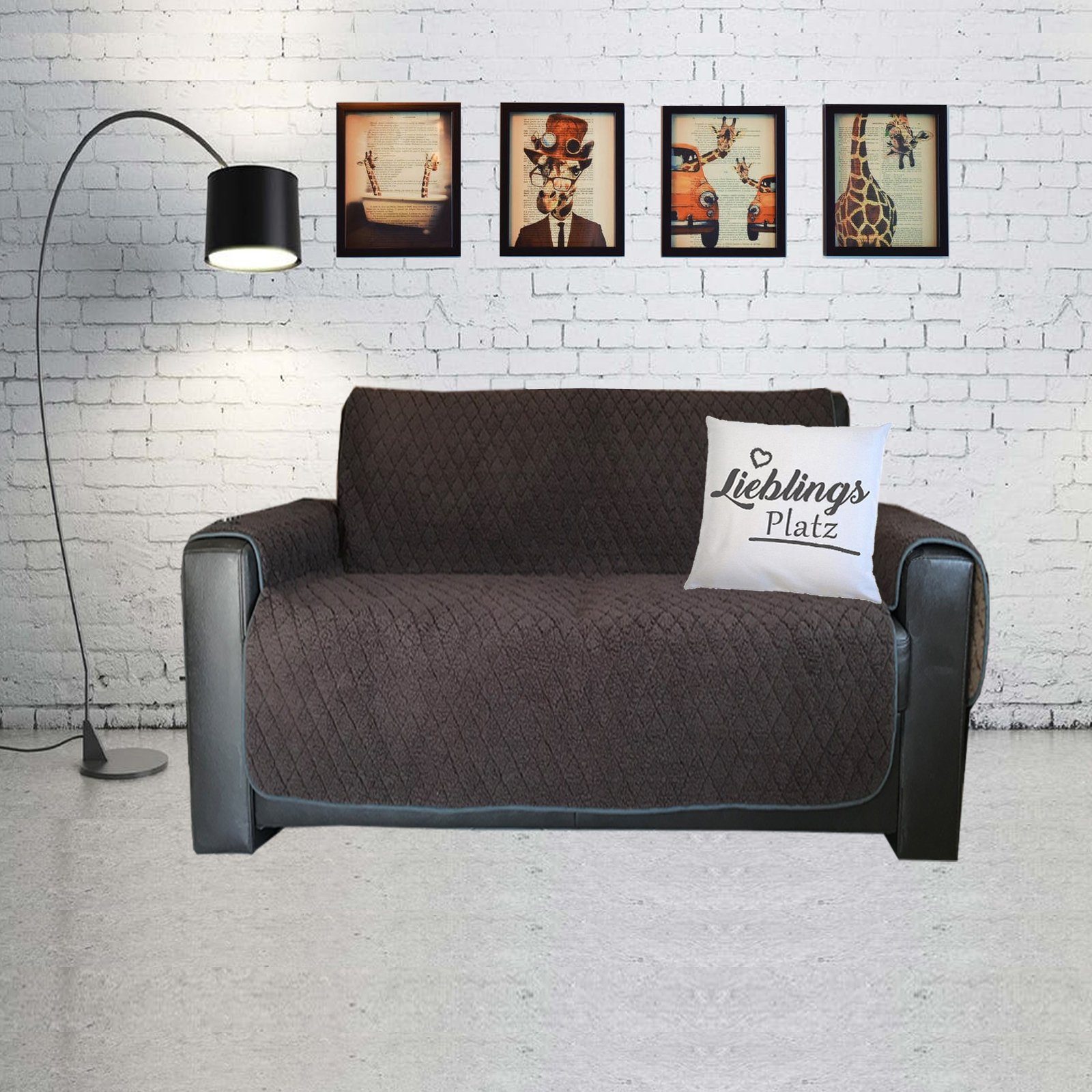 Sofaschoner Überwurf Sofaüberwurf Couchüberwurf Sofaüberzug Sesselschoner Grau 