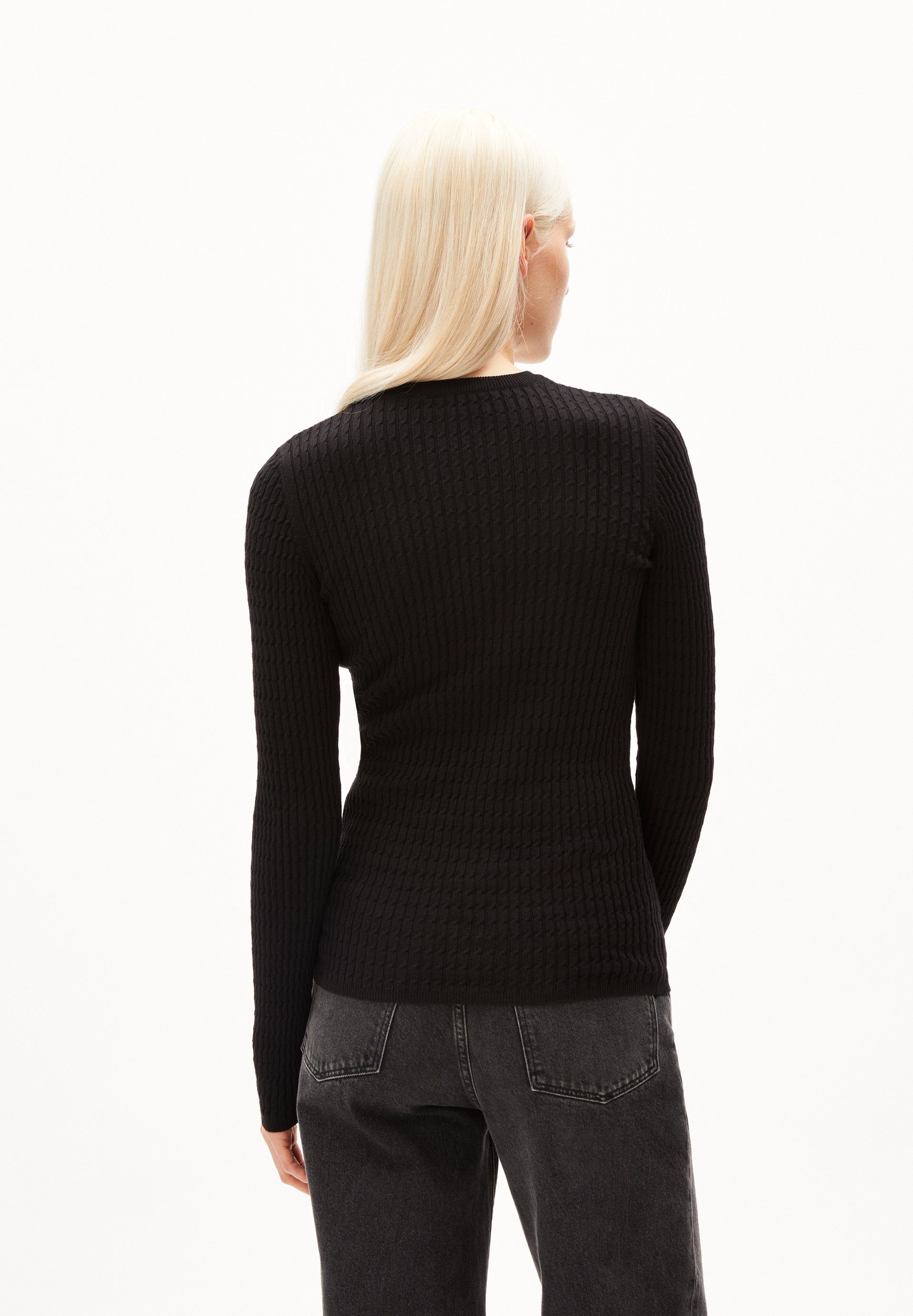 Armedangels Strickpullover LELIAAS Damen Pullover Fit aus Bio-Baumwolle Slim (1-tlg) black