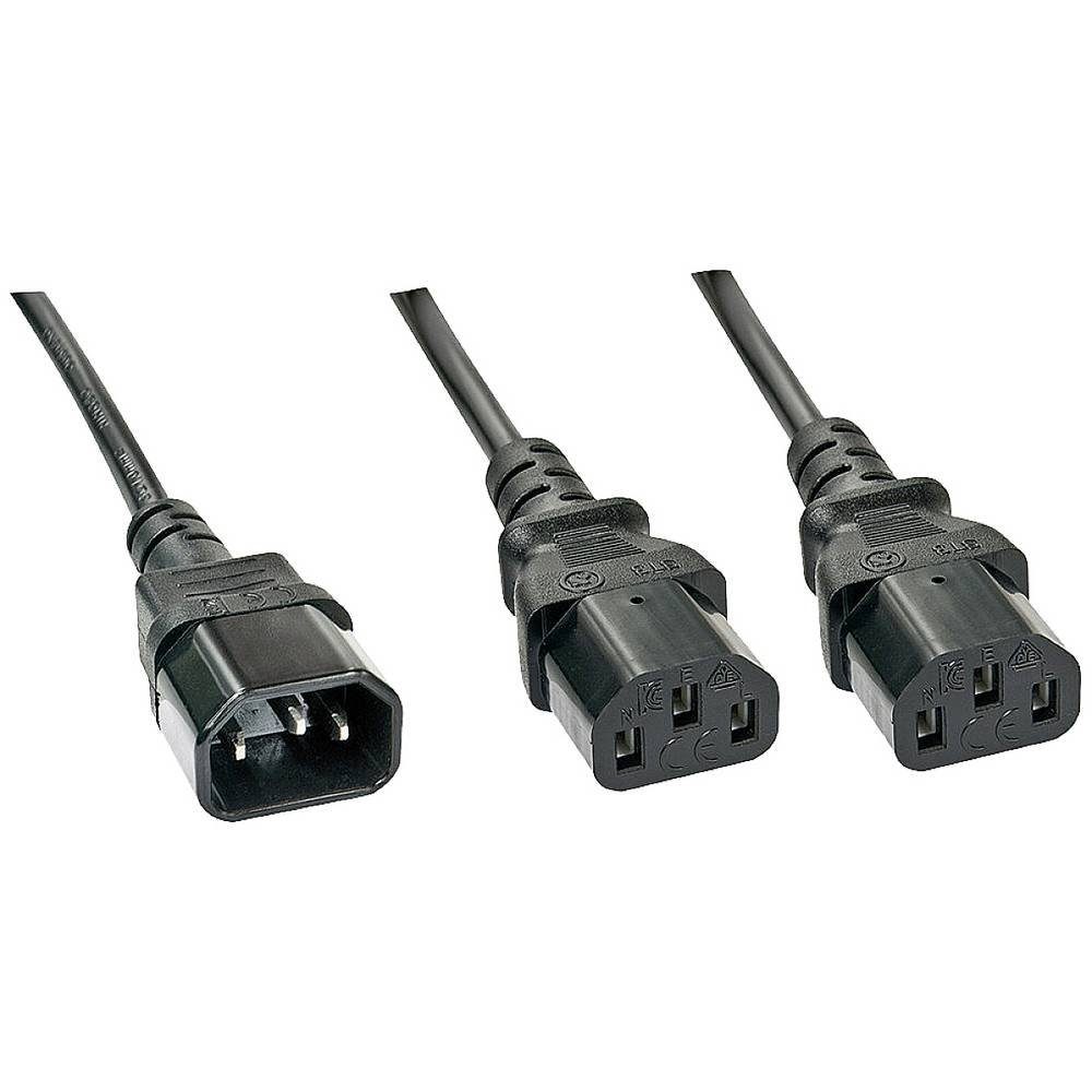 Stromkabel 1 m C14-Koppler 2 x C13-Koppler Computer-Kabel