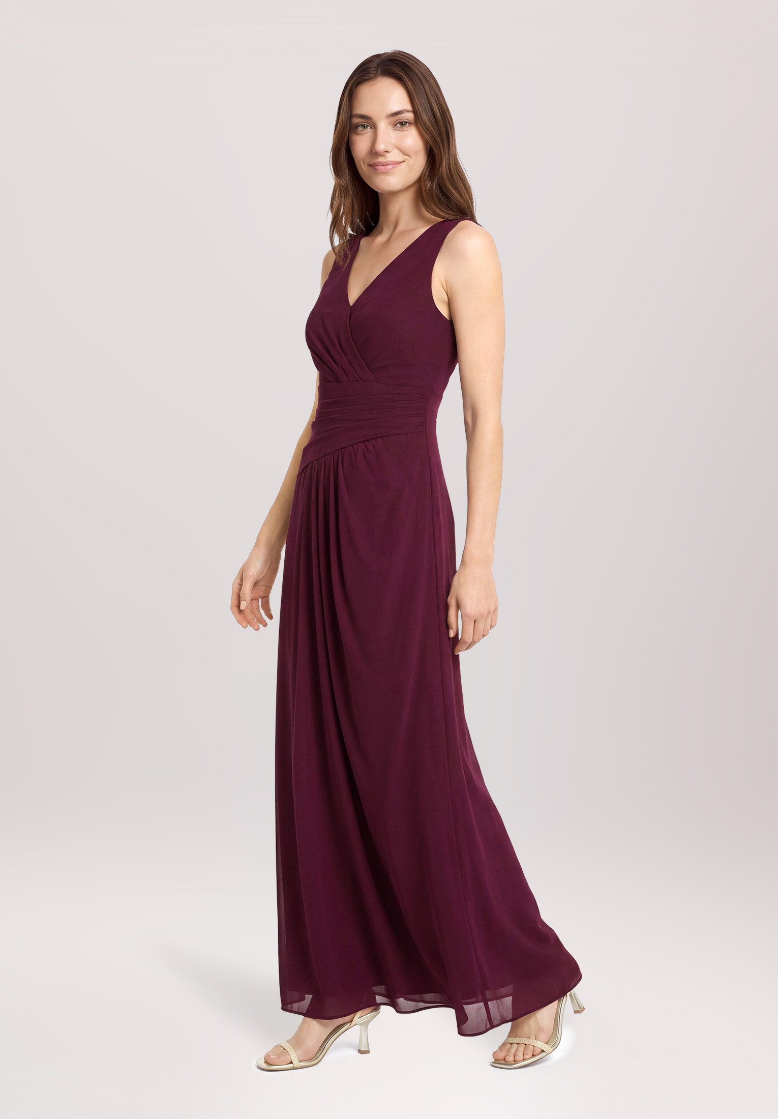 Vera Mont Abendkleid Damen mit V-Ausschnitt Falten