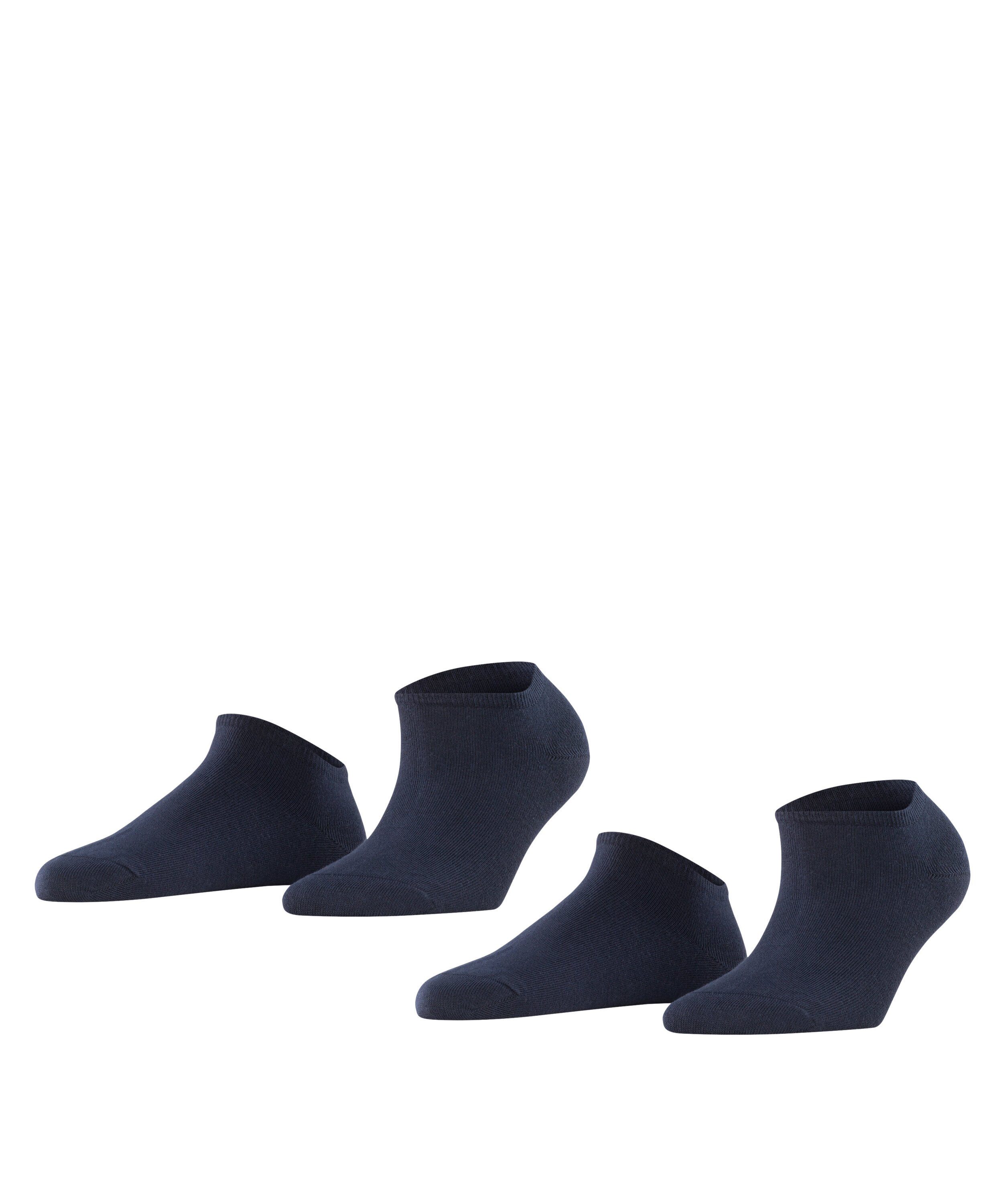 Esprit (6120) hohem mit marine Baumwollanteil Sneakersocken (2-Paar) Uni 2-Pack