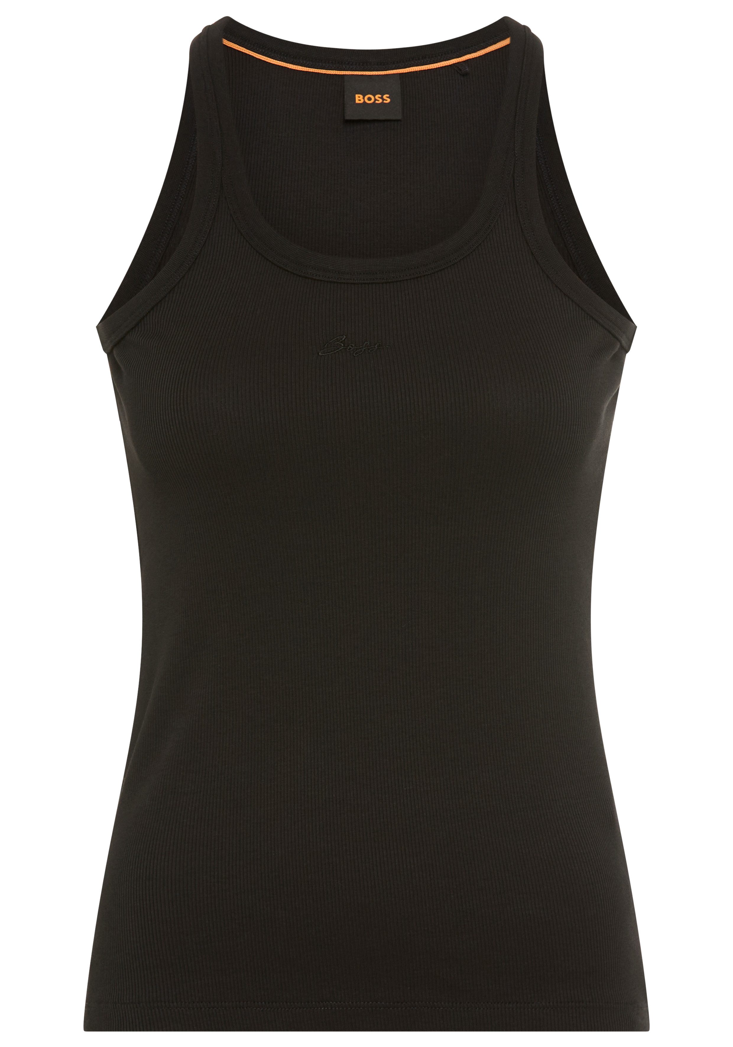 BOSS ORANGE Ripptanktop Epetite Premium Damenmode Slim Fit mit Logostickerei – Bild 4 von 5
