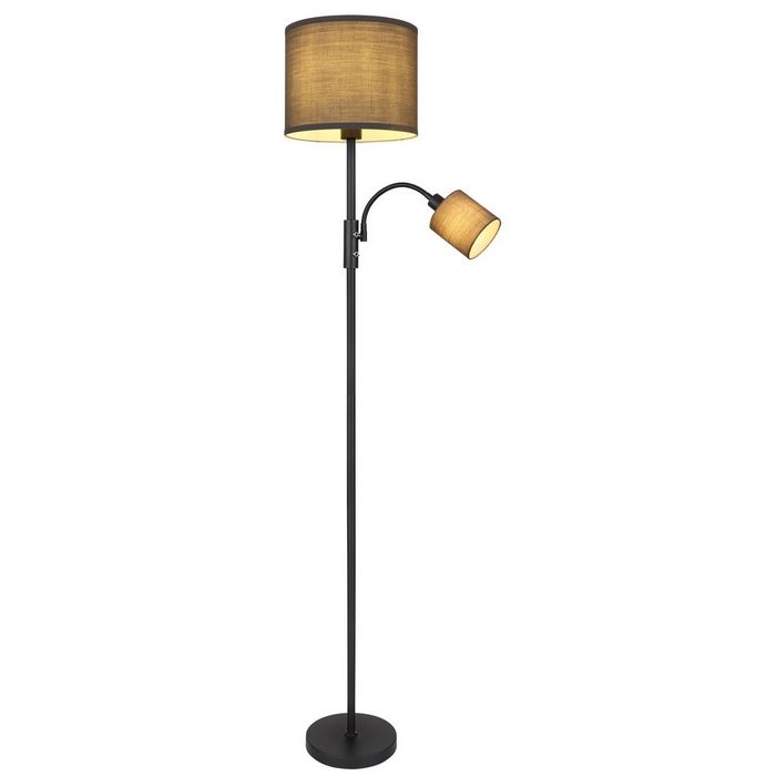 GLOBO LEUCHTEN Stehlampe GLOBO Stehleuchte Wohnzimmer Stehlampe mit Leselampe Flur Textilschirm 155850S2