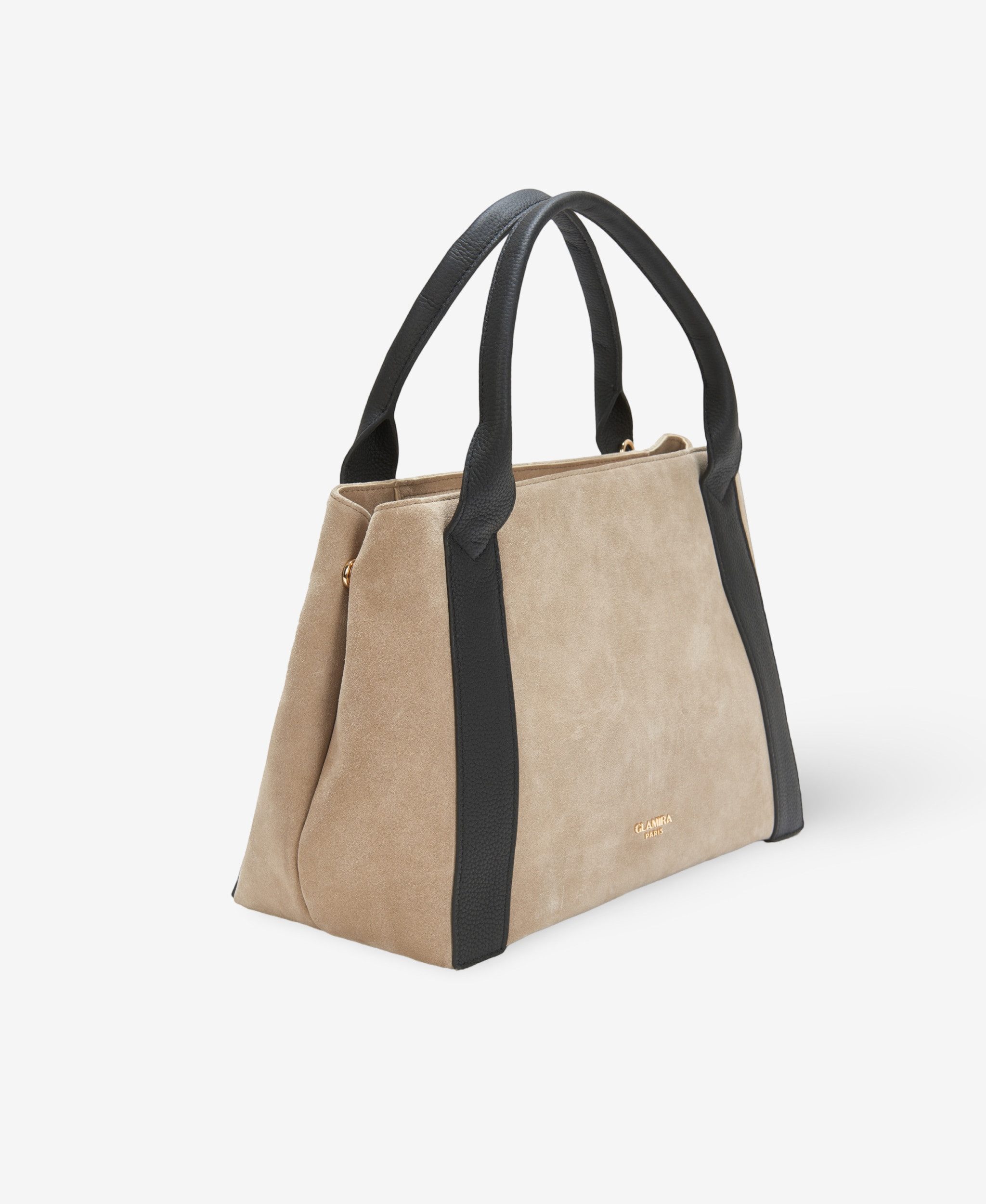 GLAMIRA Handtasche UrbanSphere Graue Henkeltasche (1-tlg), echt Leder, mit geräumigem Hauptfach