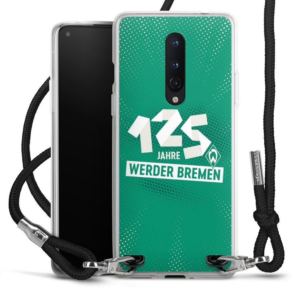 DeinDesign Handyhülle 125 Jahre Werder Bremen Offizielles Lizenzprodukt, OnePlus 8 Handykette Hülle mit Band Case zum Umhängen Cover mit Kette