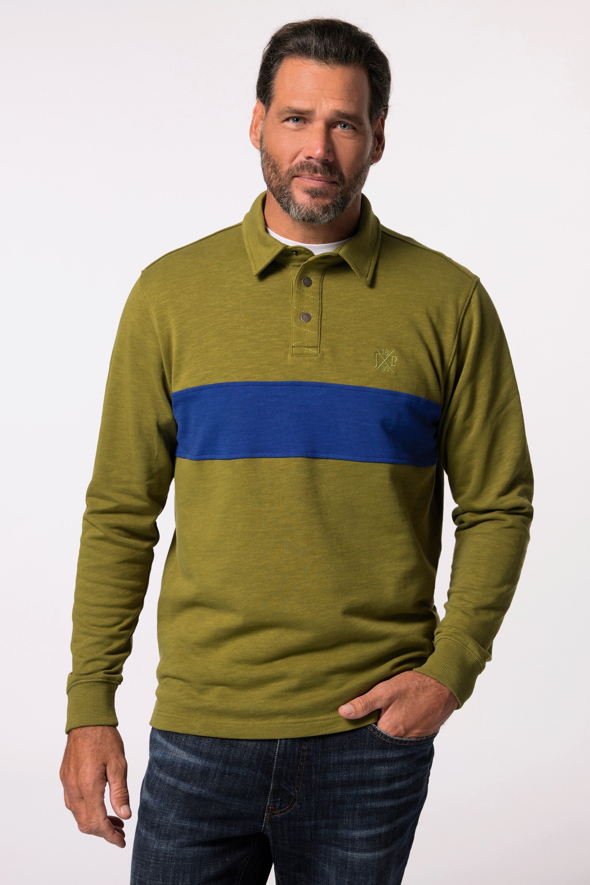 JP1880 Sweatshirt Rugby-Sweater Brust-Streifen