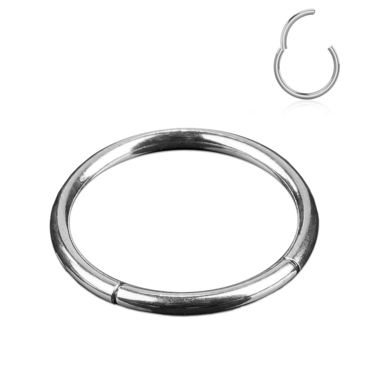 Septumring Ring viva-adorno Ring Silber Scharnier Nasenring Ohrpiercing Chirurgenstahl Lippe Clicker Segmentring Piercing mit Nasenpiercing Septum, Helix