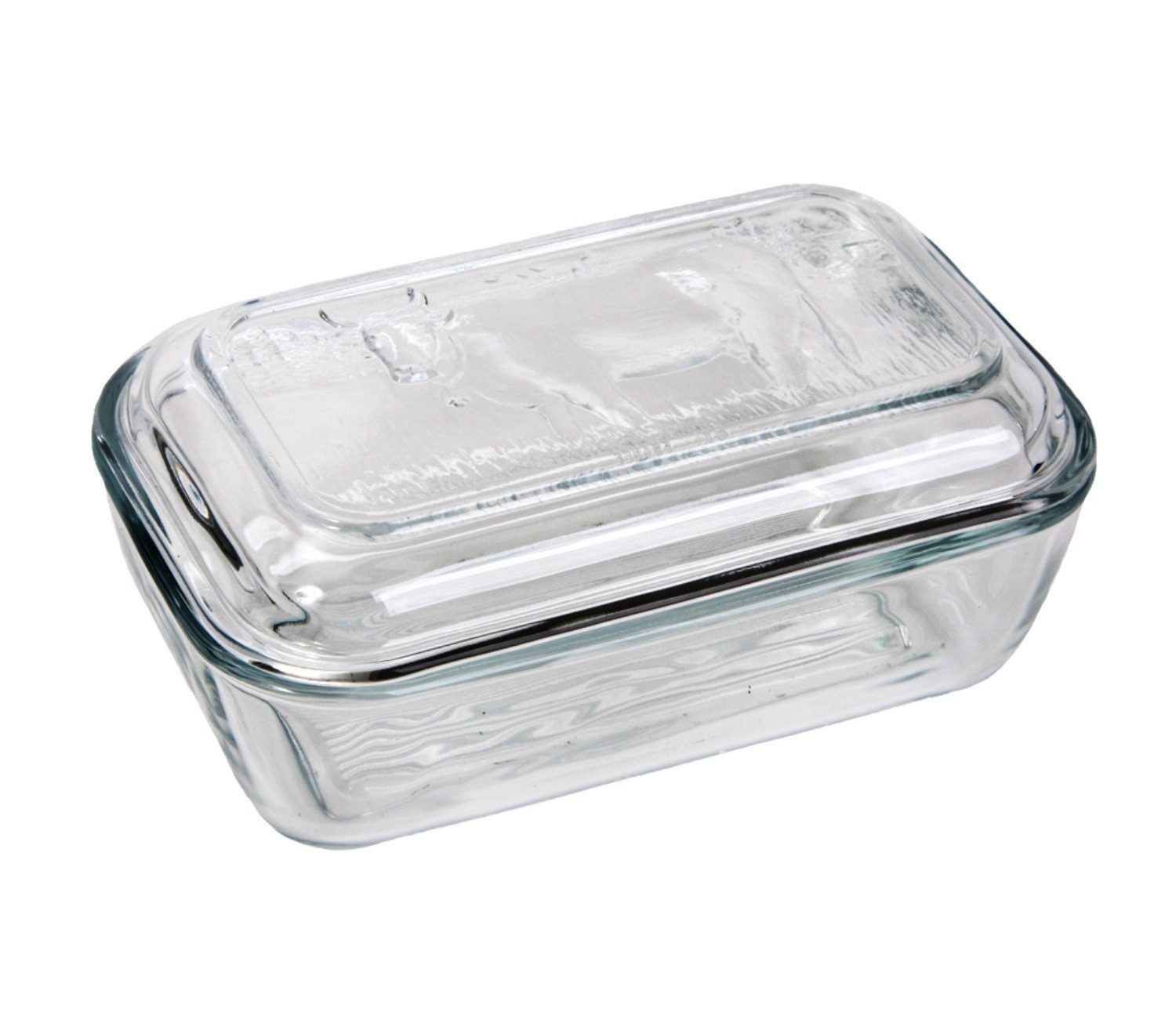 Luminarc Butterdose Butter-Dose Glas Butter-Glocke Butter-Schale, Glas, Butterbehälter Kuh Motiv