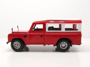 Bburago Modellauto Land Rover Serie II rot weiß Modellauto 1:24 Bburago, Maßstab 1:24