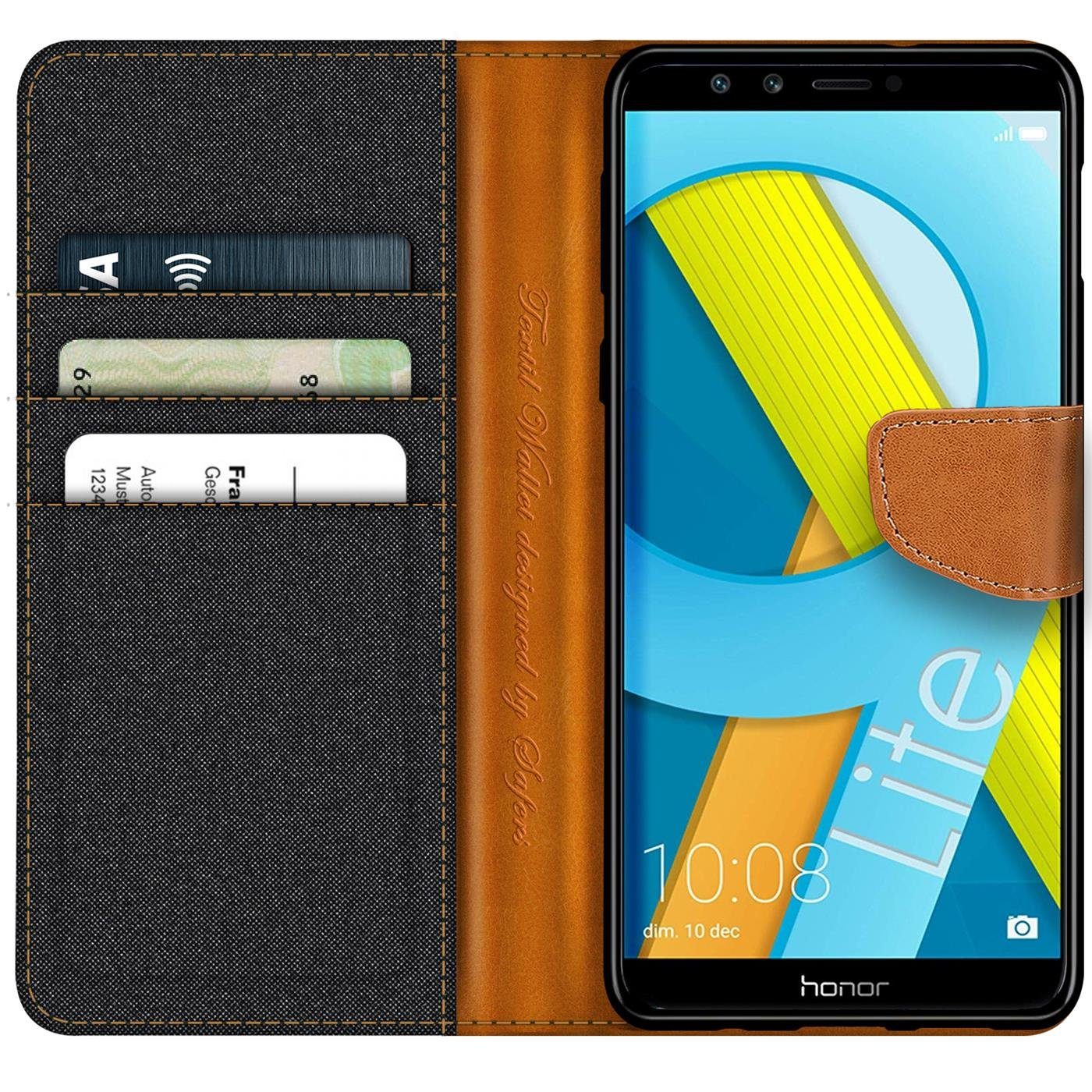 CoolGadget Handyhülle Flip Case Wallet Cover Book Tasche für Honor 9 Lite 5,7 Zoll, Handy Tasche mit Kartenfach Book Schutzhülle