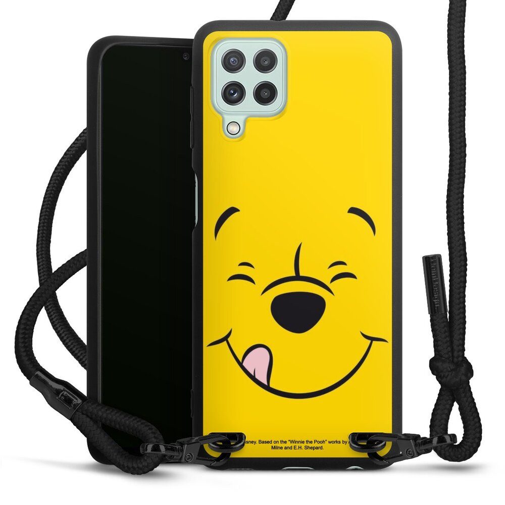 DeinDesign Handyhülle Winnie Puuh Offizielles Lizenzprodukt Disney Puuh Closeup, Samsung Galaxy A22 4G Premium Handykette Hülle mit Band