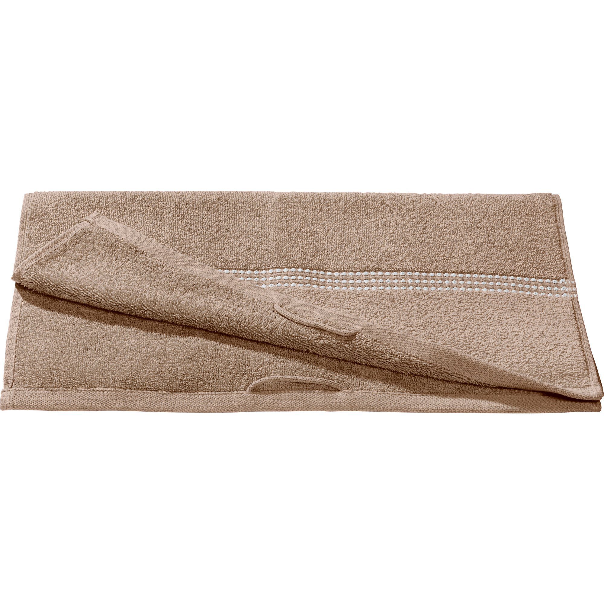 Duschtuch Uni beige Walk-Frottier "Mannheim" Frottier Müller Duschtuch 2er-Pack, (2-St), Erwin