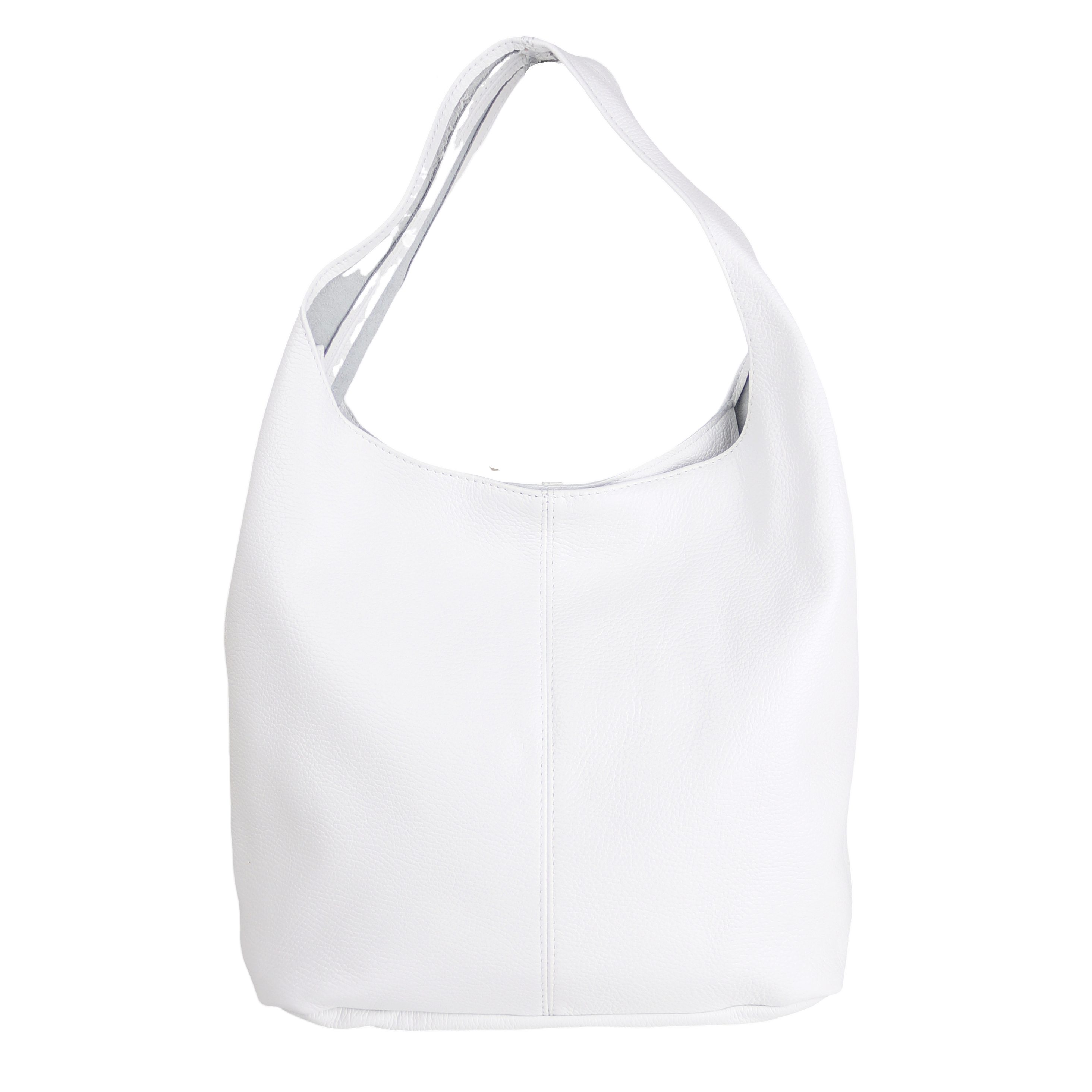 MIRROSI Beuteltasche Damen aus Echtleder, Made in Italy, Shopper Tasche (ca.33x32x16cm)