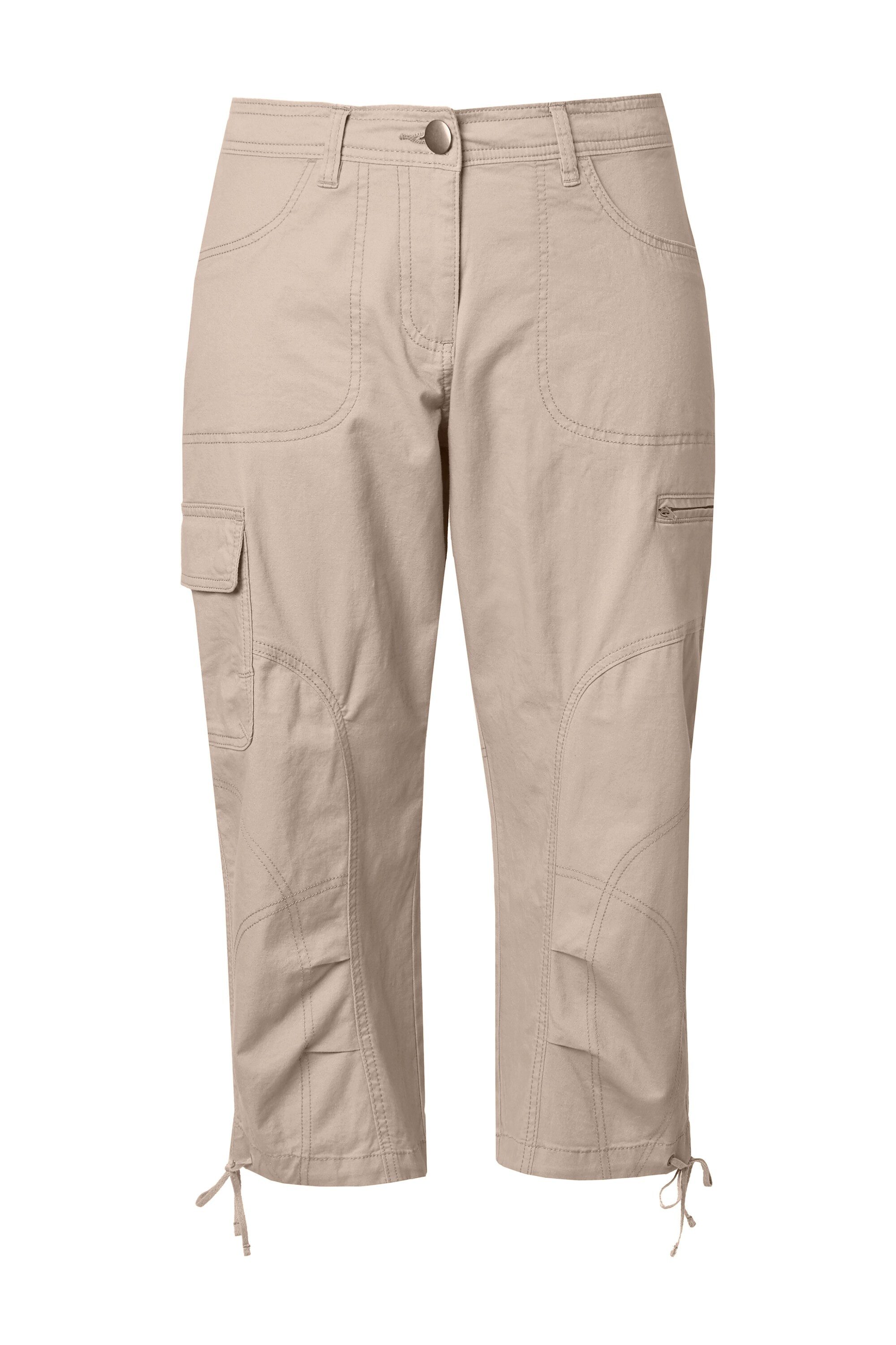 Ulla Popken Cargoshorts 7/8-Cargohose Komfortbund Saumband günstig online kaufen