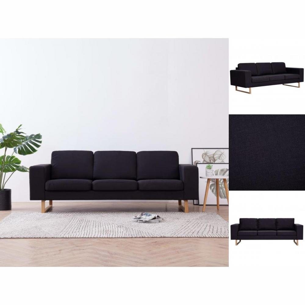 vidaXL Sofa Schwarz Couch Stoff 3-Sitzer-Sofa