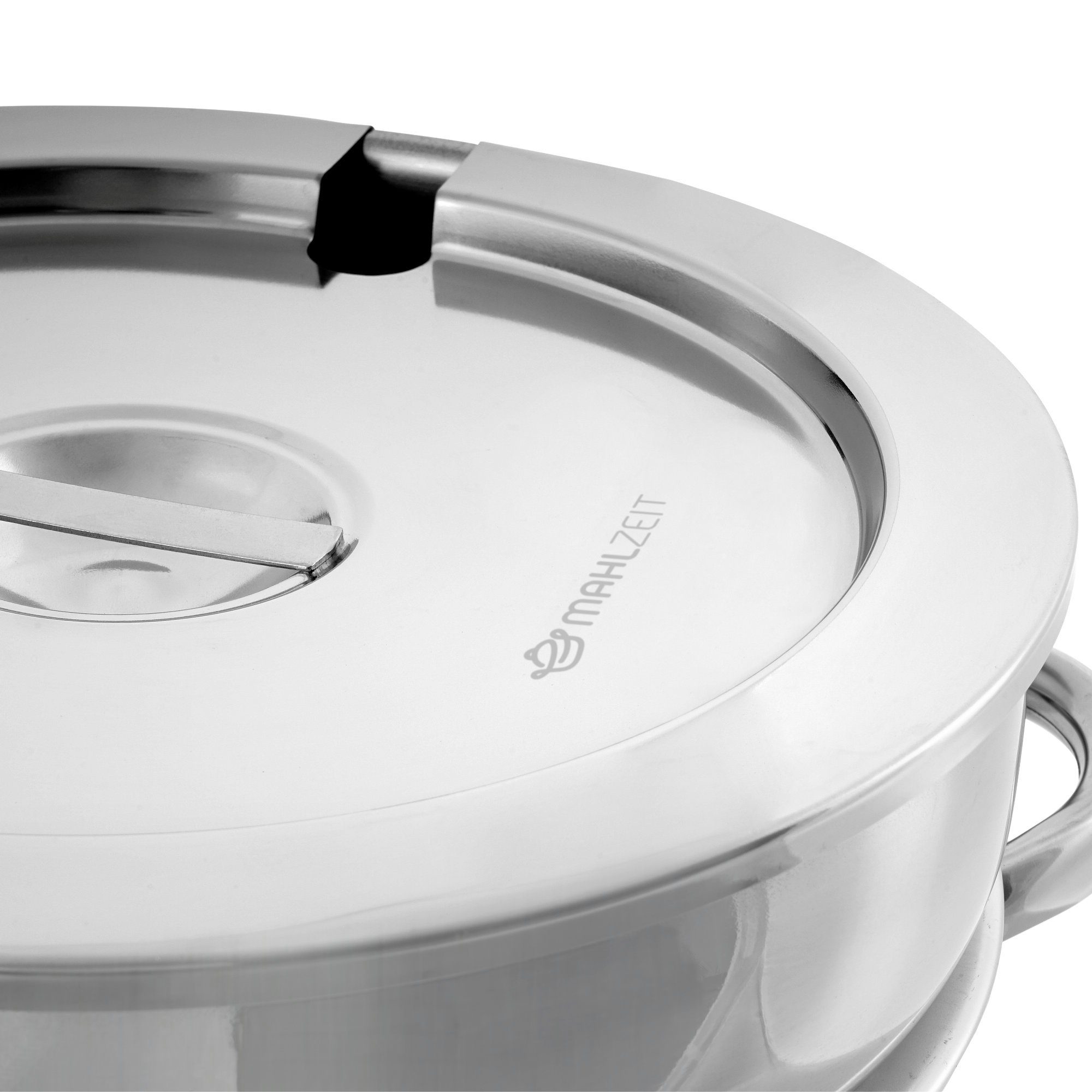 Mahlzeit Speisenwärmer Edelstahl Chafing Dish rund 7 Liter, Warmhaltebehälter Essen