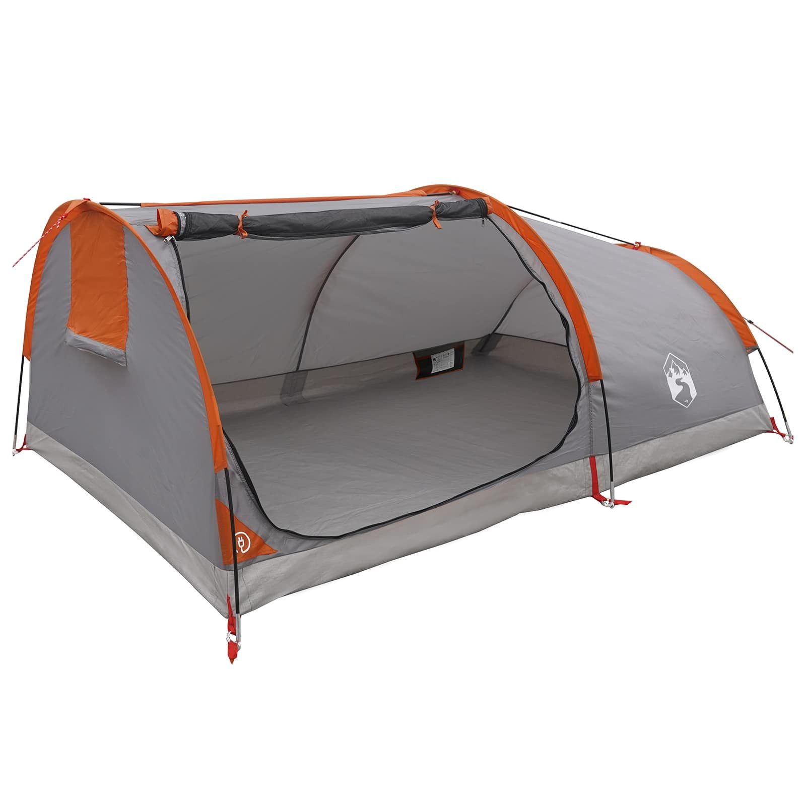 vidaXL Kuppelzelt Wasserabweisendes Wandern-Zelt 1 Personen Grau und Orange, (1 tlg)