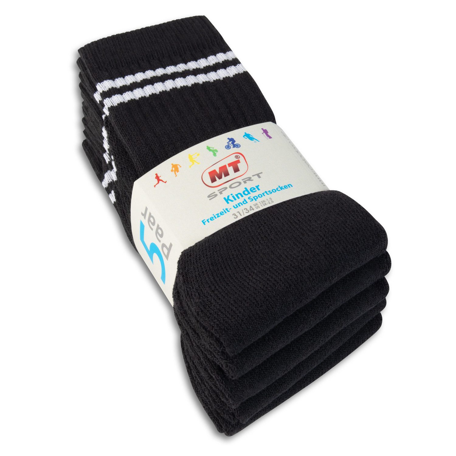 MT Tennissocken Kinder Freizeit Socken (5/10 Paar) Tennissocken Mädchen & Jungen (5-Paar) – Bild 5 von 5