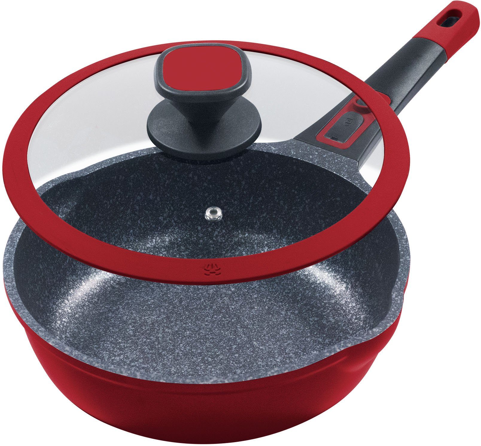 KING Pfannen-Set Moonscape, Aluminiumguss (Set, 11-tlg., je 1 Bratpfanne Ø 24/24/28/28cm, H: 5/7,5/5,5/8,5cm, - 1,9/2,8/2,5/4 l), Induktion, Moonscape-Beschichtung,inkl. 5 Schüsseln