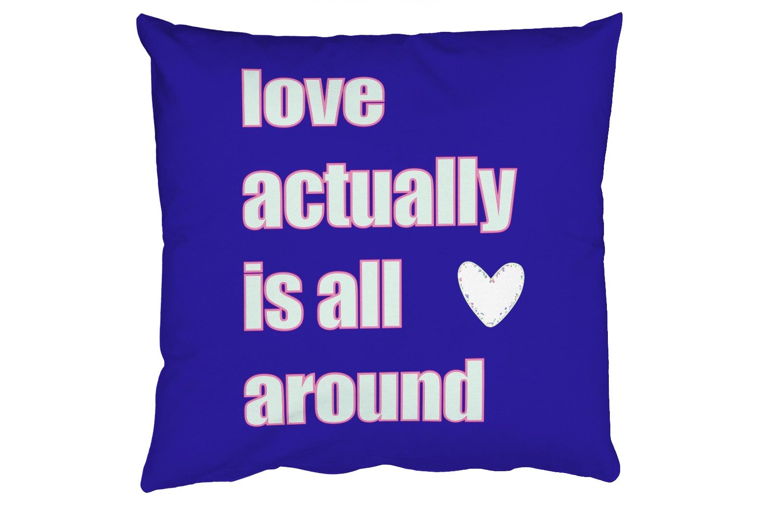MuchoWow Dekokissen Text - Valentinstag - Liebe - Blau, Zierkissen, Deko Kissen mit Füllung, Sofakissen, 60x60 cm