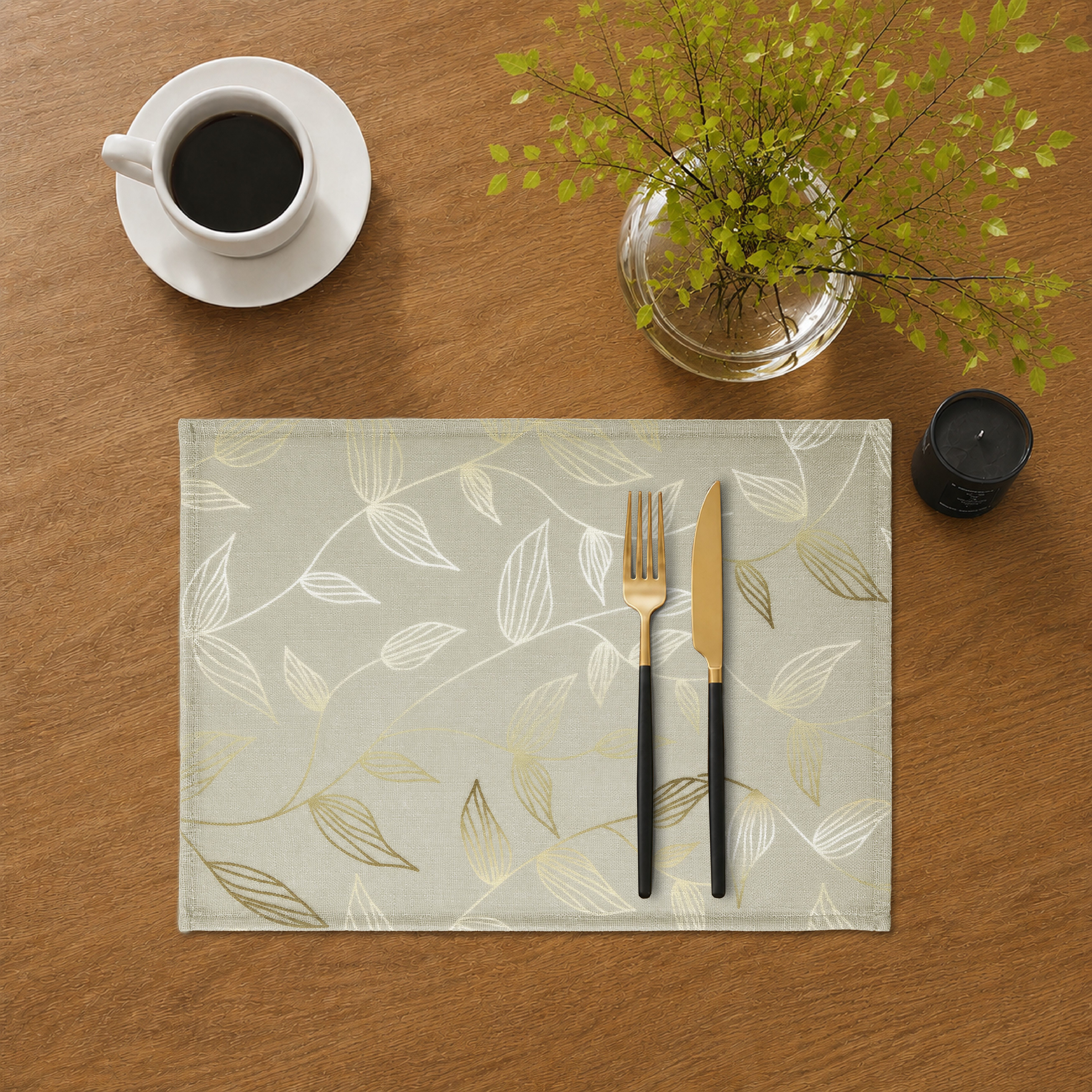 OTTO home Platzset Raffon, (2-St), 2er Set, bedruckt, stillvoller Blätterdruck