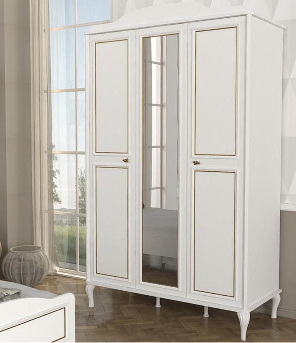 Xlmoebel Kleiderschrank Moderner Kleiderschrank aus Holz in edlem Weiß für Kinderzimmer (1-St., Kleiderschrank) Hergestellt in Europa