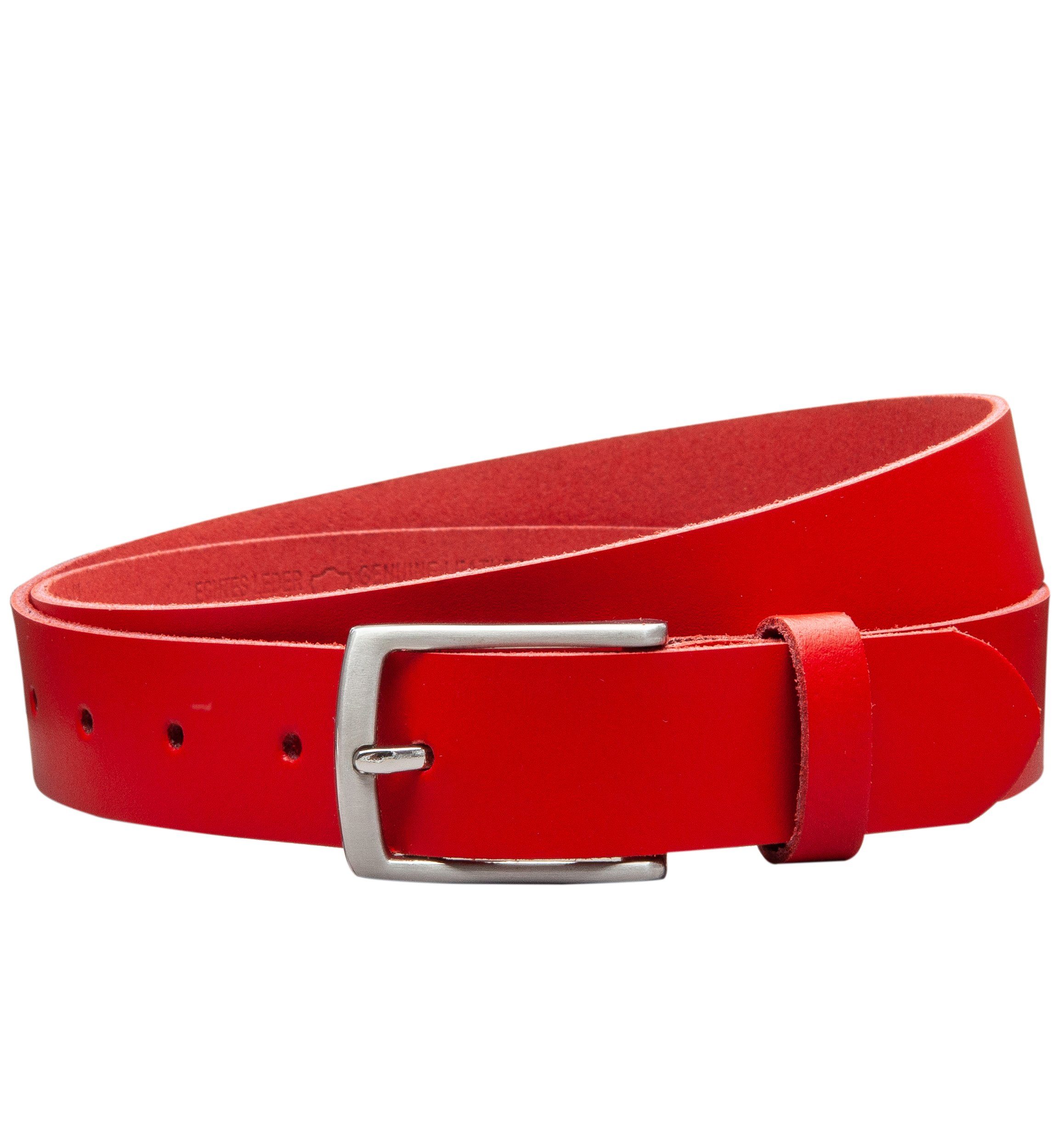 COLOGNEBELT Ledergürtel OM311-SL-Rot MADE IN GERMANY, Rot Kürzbar, 100 % Ec günstig online kaufen