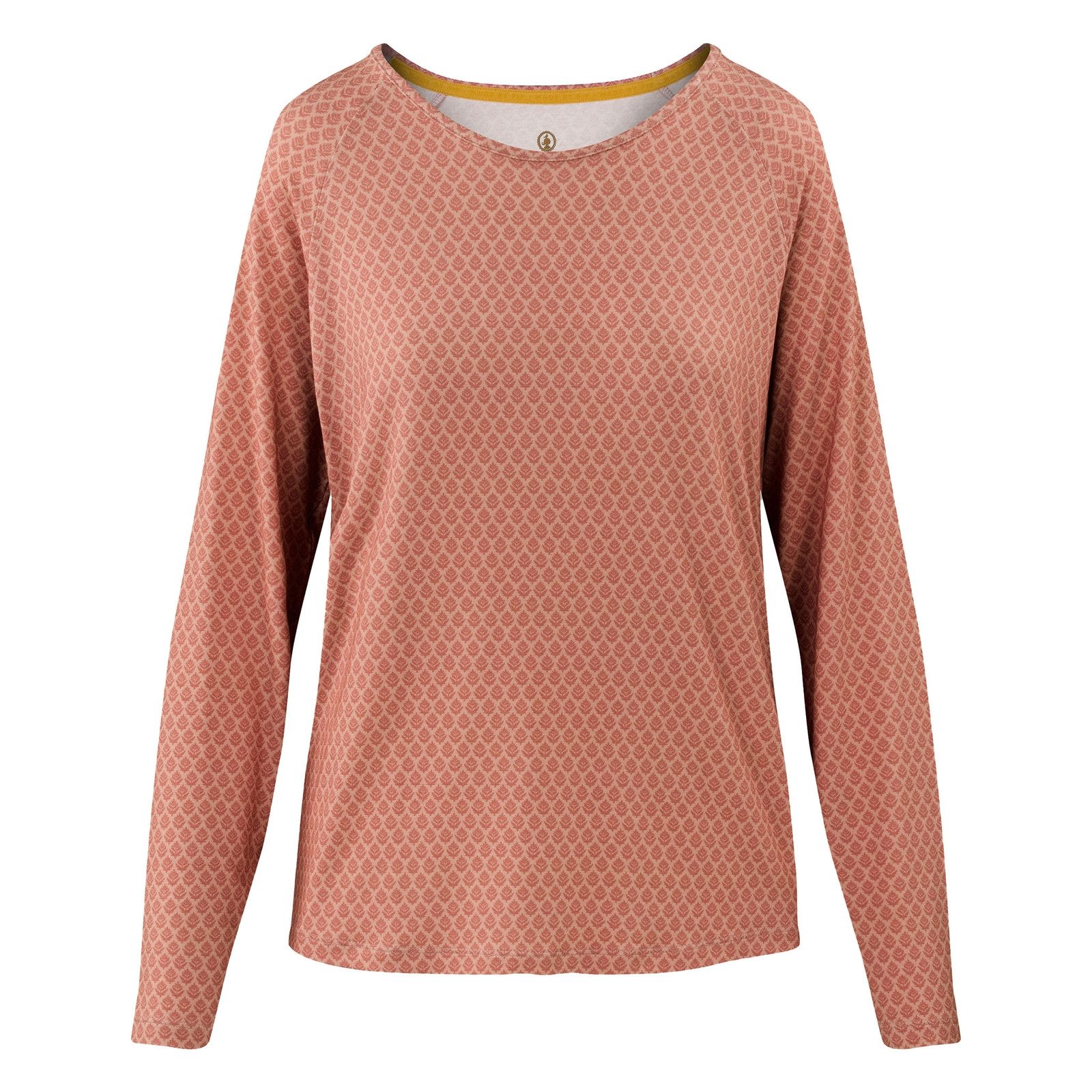 PiP Studio Langarmshirt Tina Long Sleeve Top Thousands Leaves mit kleinem Logo auf der Rückseite