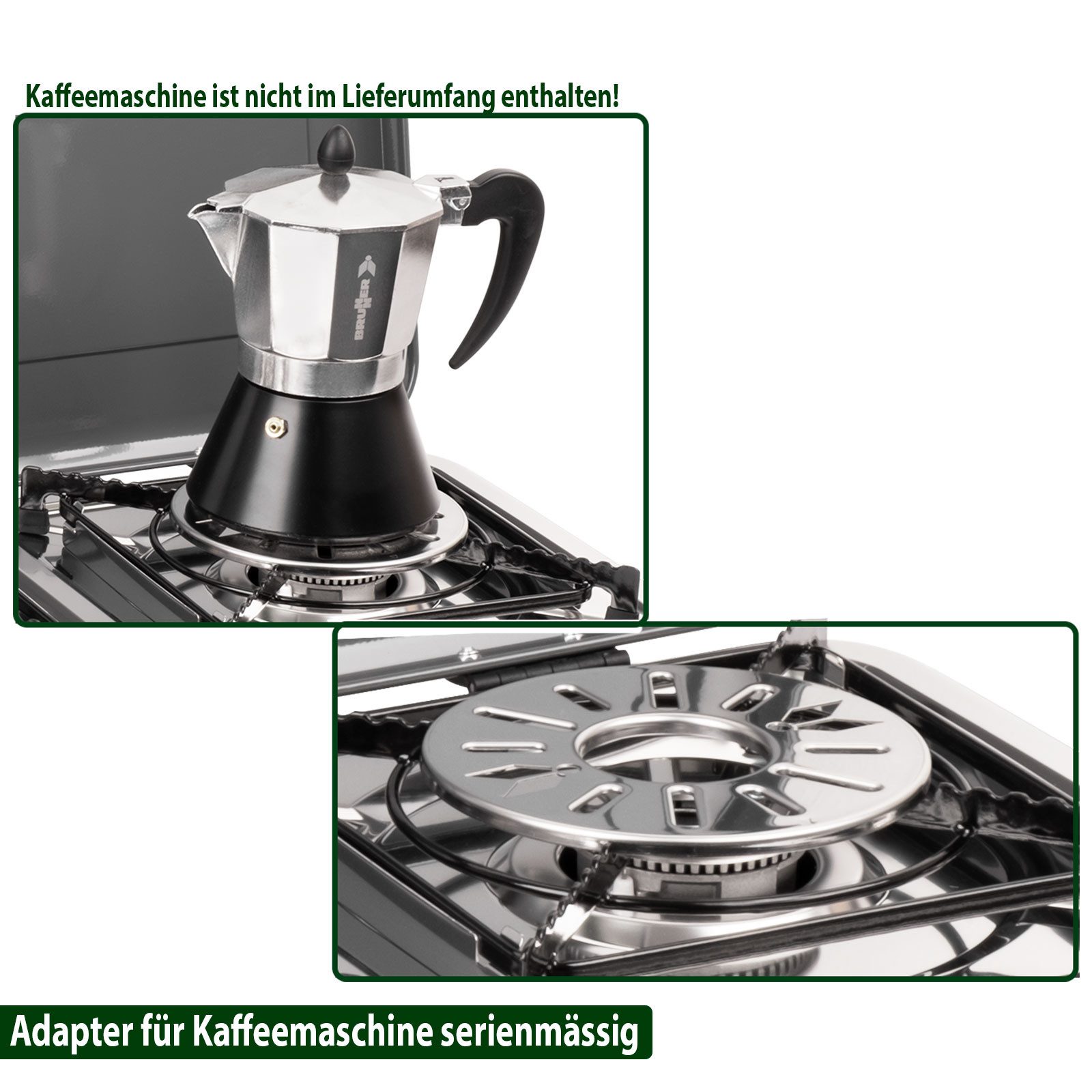 BRUNNER Gaskocher BRUNNER POWERKOOK Camping Gaskocher 2-flammig + Regler + Schlauch, (30mbar - Mit Gasregler + Gasschlauch) – Bild 4 von 5