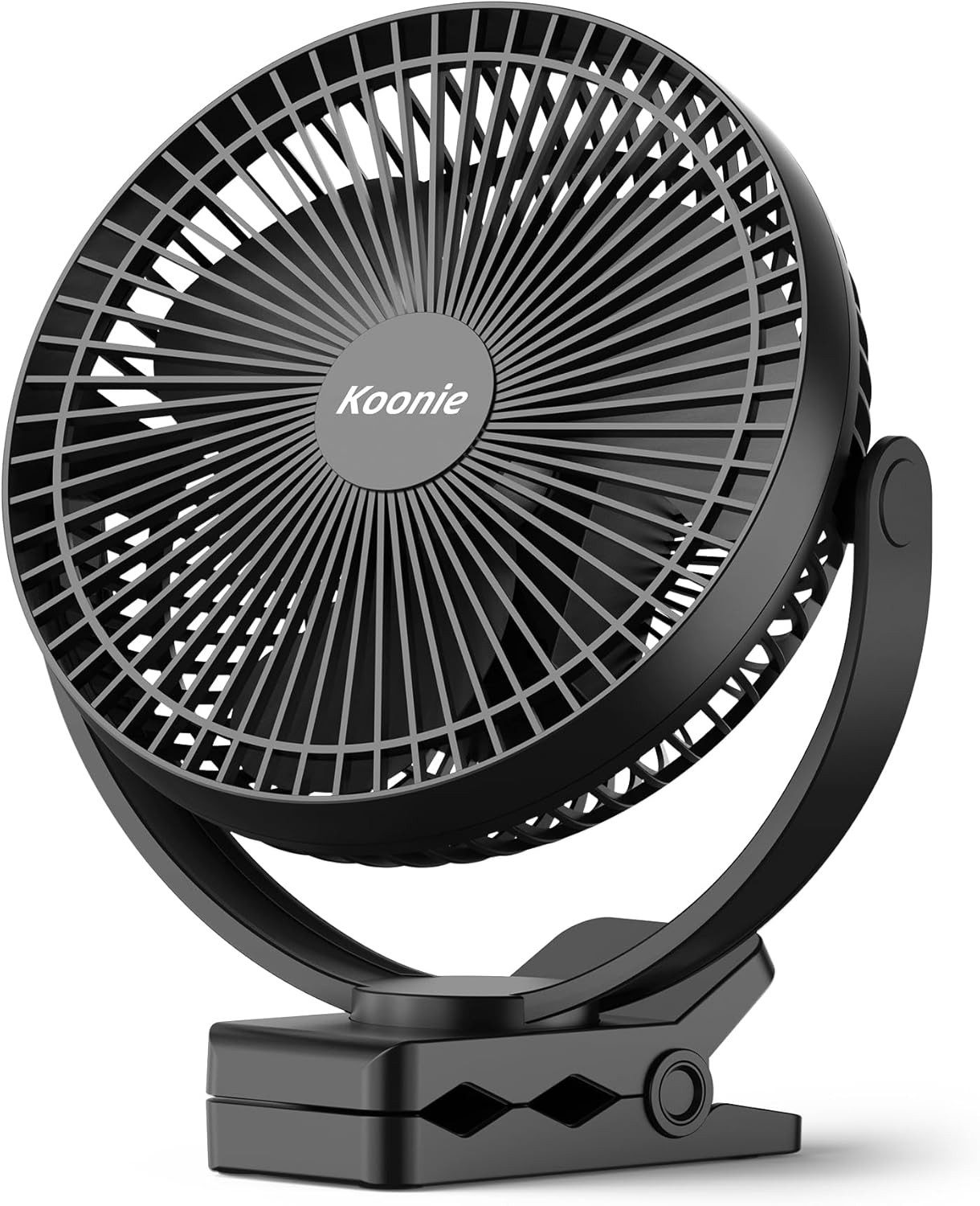FELIXLEO Mini USB-Ventilator Clip Ventilator 10000mAh USB Akku 20cm Leise 360 Grad Tragbar