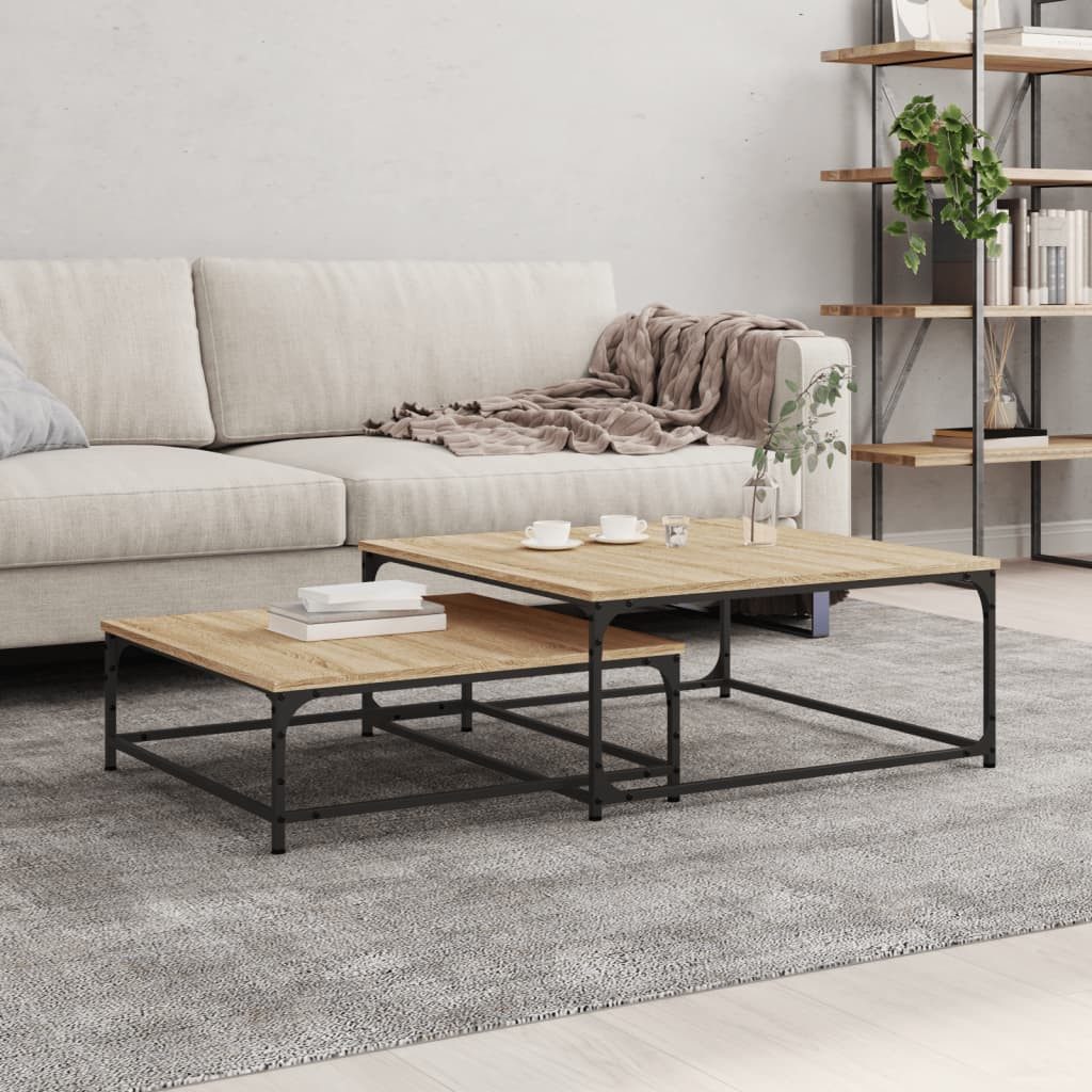 vidaXL Couchtisch vidaXL Satztische 2 Stk. Sonoma-Eiche Holzwerkstoff