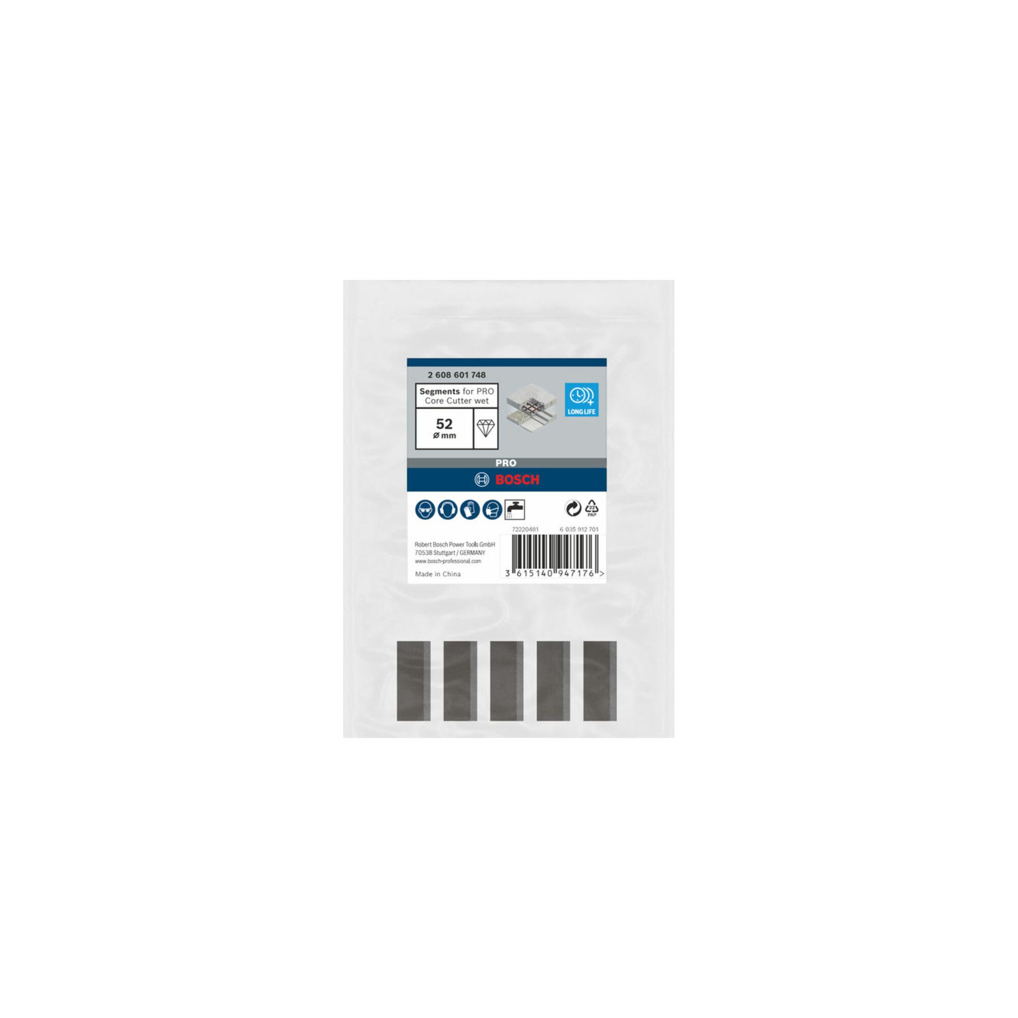 Bosch Professional Bohrkrone Bosch Segmente für Diamantbohrkrone Standard for Concrete 52 mm 5, 10