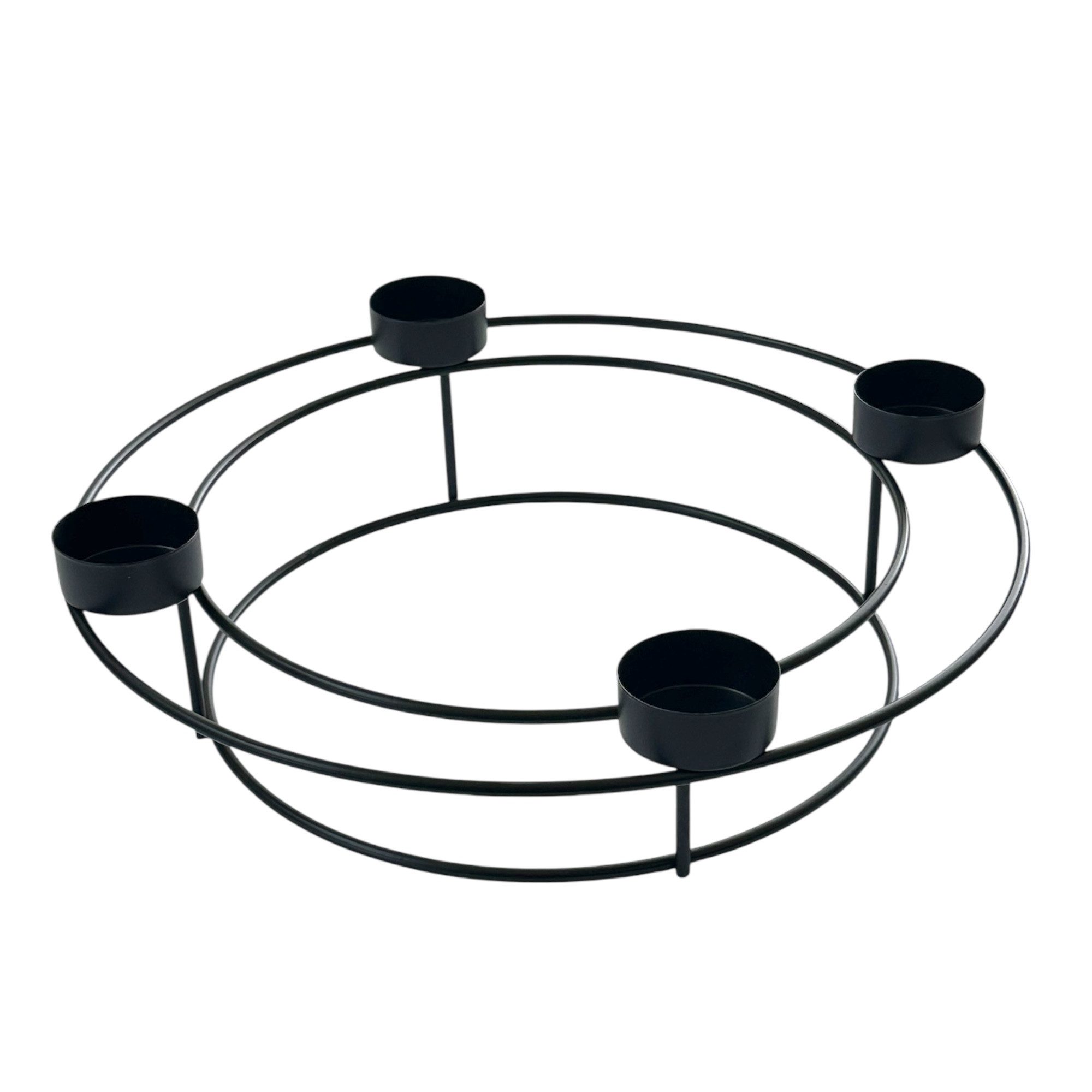 naninoa GmbH Adventsleuchter Kerzenhalter für 4x Teelicht Ø30cm Metallring Adventskranz Weihnachten