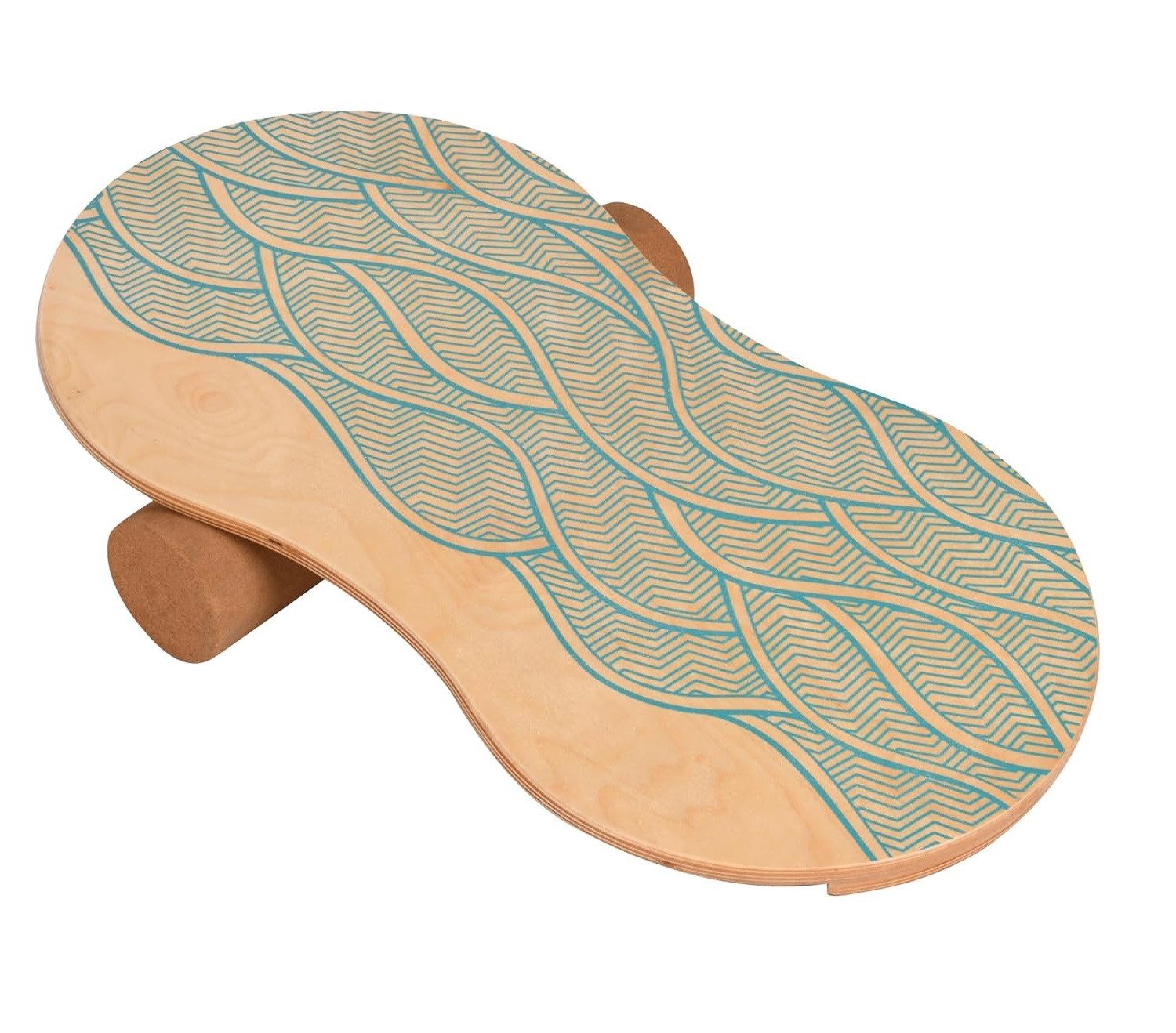 body coach Balanceboard Balancierbrett mit Korkrolle Holz Balancetrainer, Balancebrett aus Ahorn Holz / Rolle aus Kork