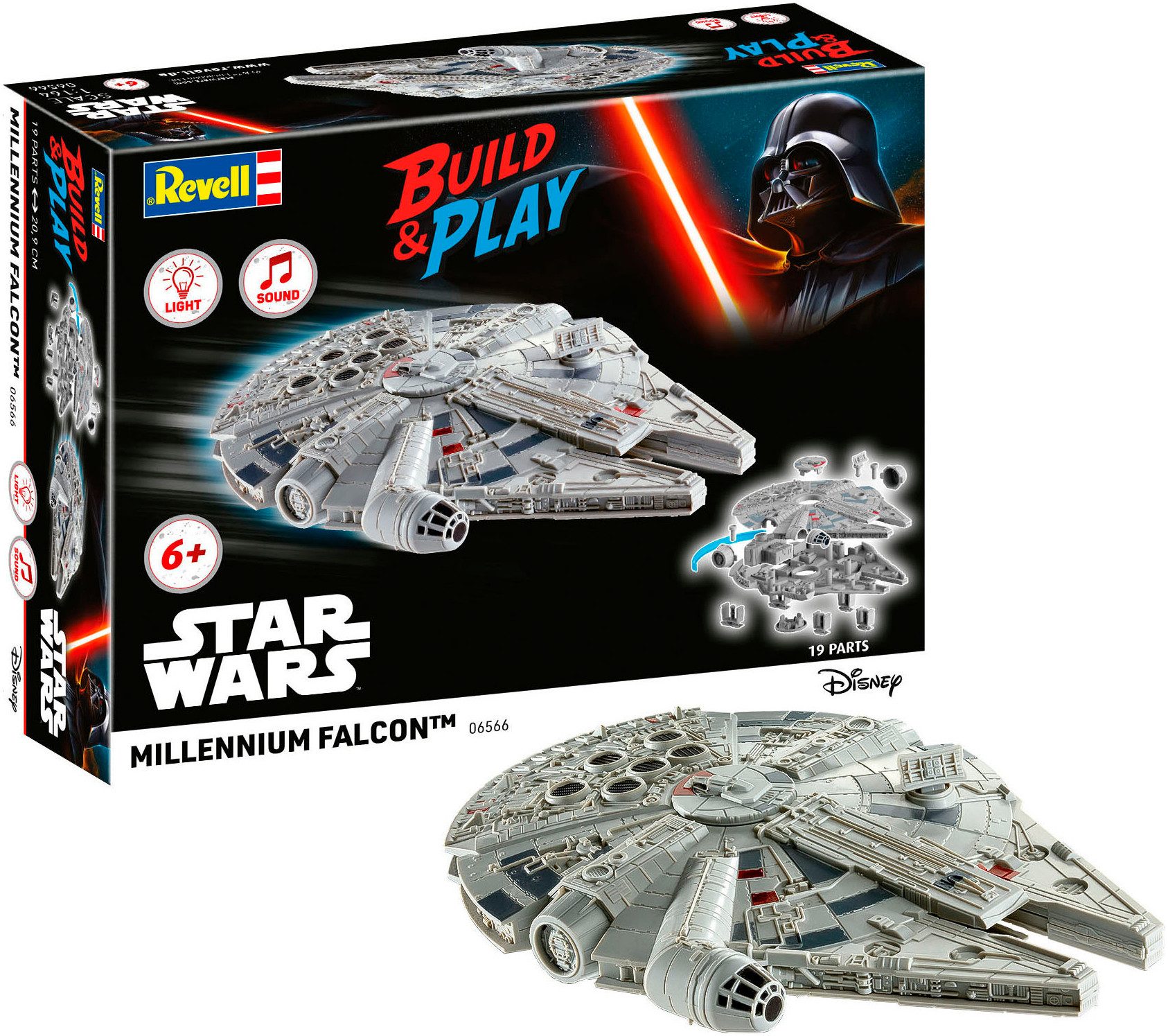 Revell® Modellbausatz Build&Play, Star Wars Millennium Falcon, mit Licht & Sound