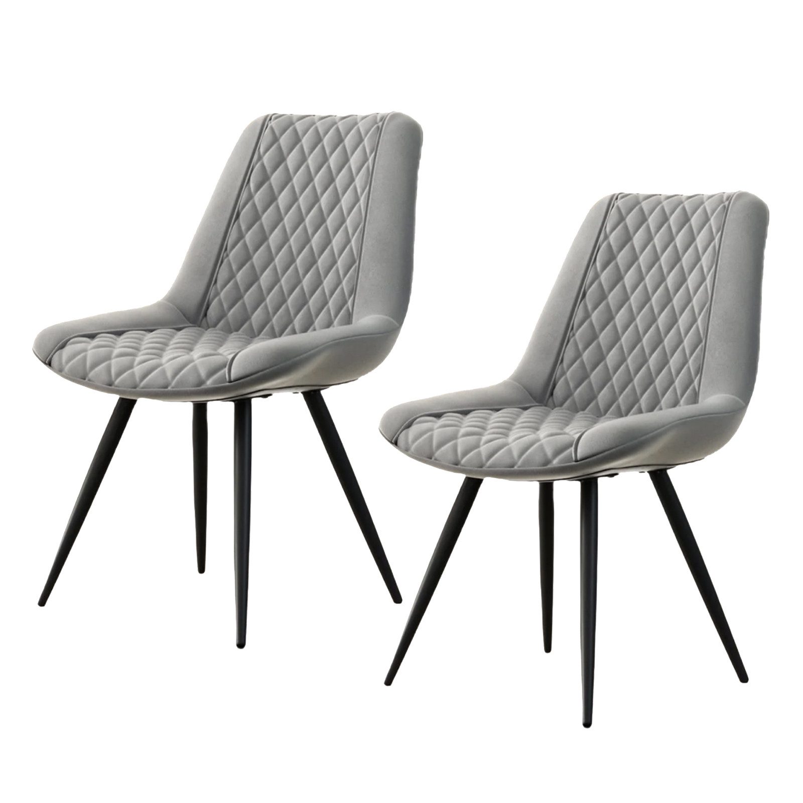 HTI-Living Esszimmerstuhl Esszimmerstuhl Astrid 2er-Set Kunstleder Grau (Se günstig online kaufen