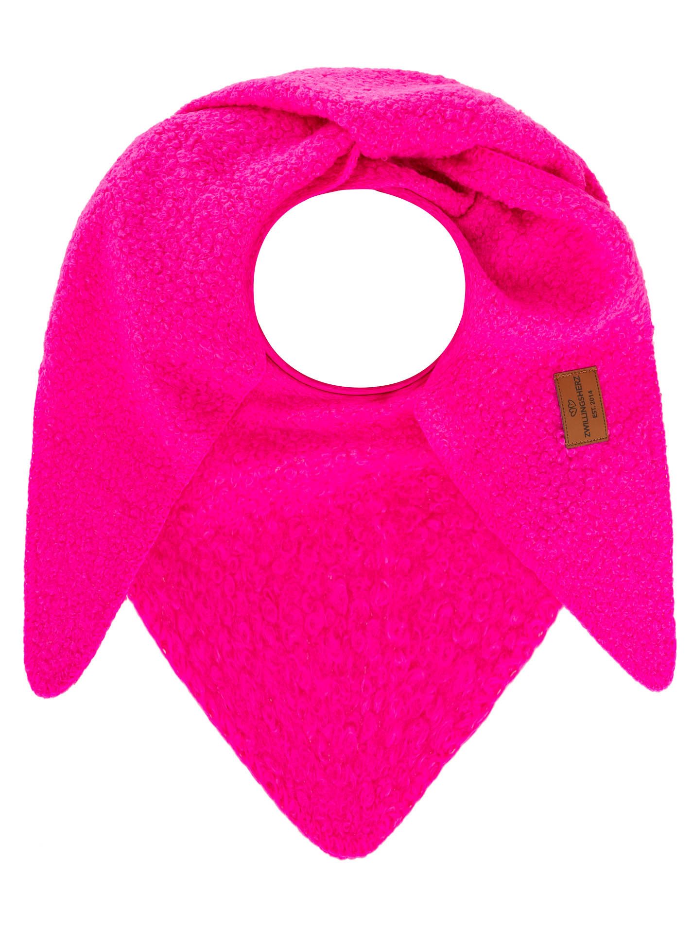 Zwillingsherz Dreieckstuch "Teddy Stitch", weiche Teddy-Struktur, Ziernaht-Rand, klassische Dreiecksform