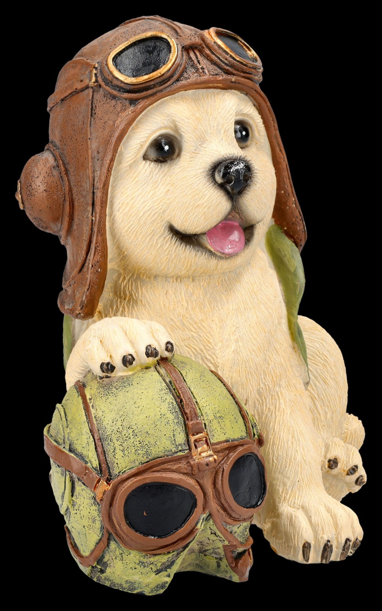 Figuren Shop GmbH Tierfigur Hunde Figur – Labrador Pilot Ace Statue Dekofigur Sammlerfigur 14 cm