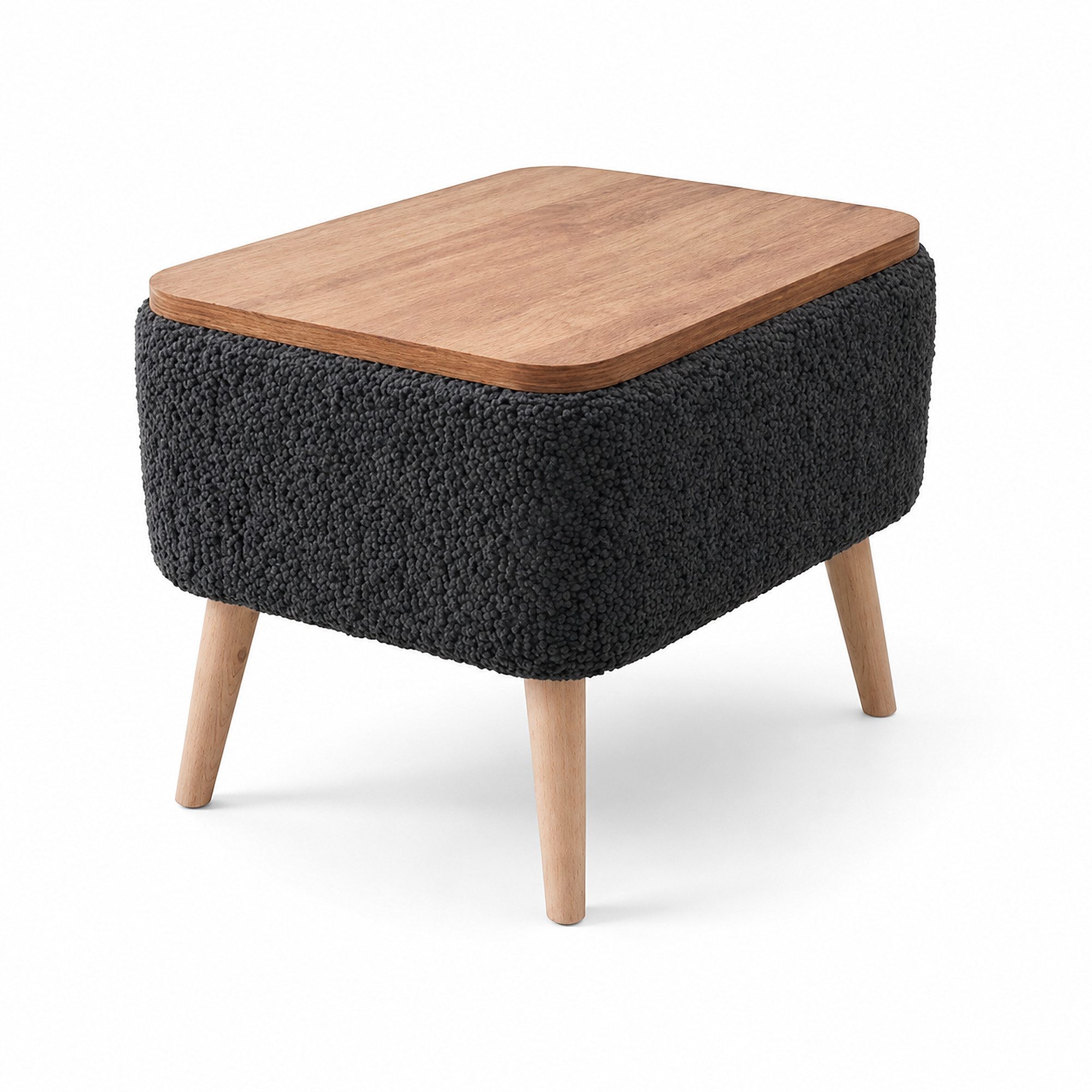 Skye Decor Beistelltisch Snug Japandi (1-St), Teddy-Optik mit Stauraum, Dielentisch