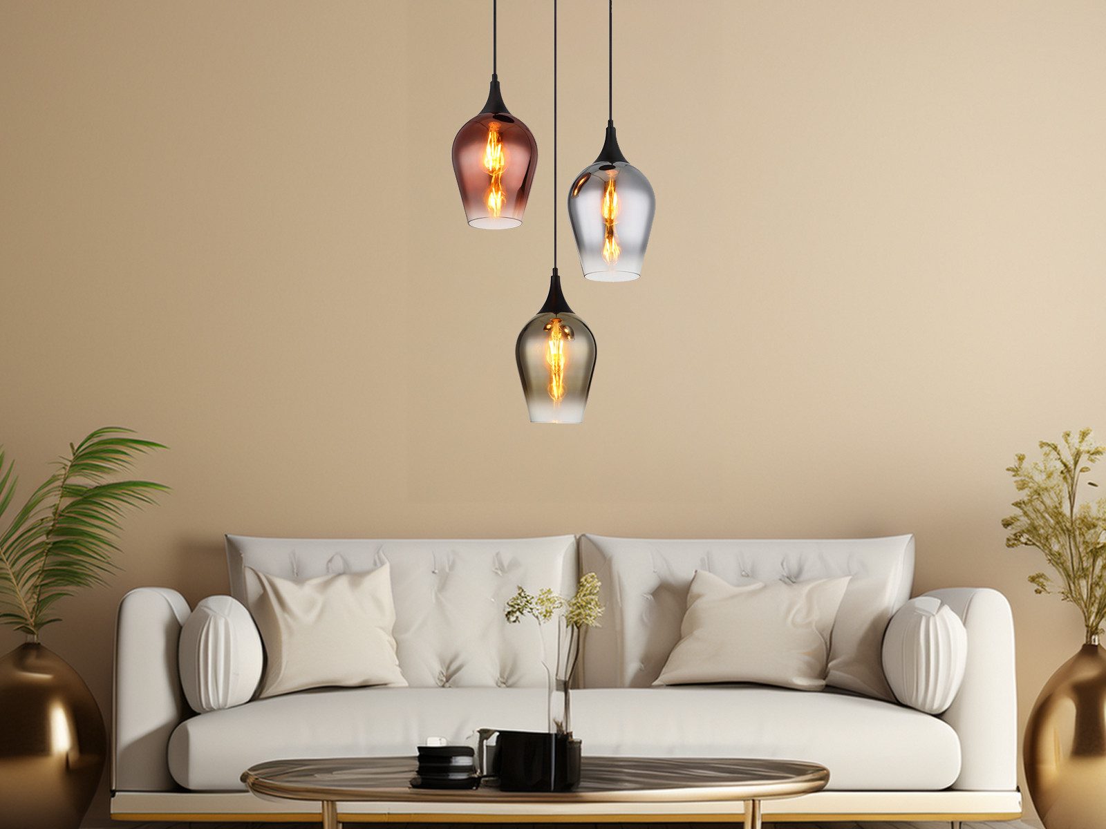 GLOBO LIGHTING LED Pendelleuchte, LED wechselbar, warmweiß, Ausgefallene La günstig online kaufen